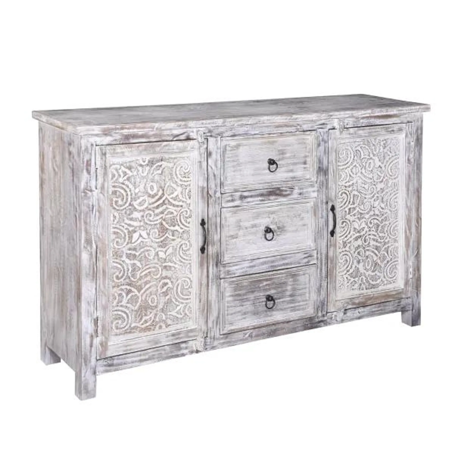 Wooden Carved 2DR 3DRW Sideborad (M1801)