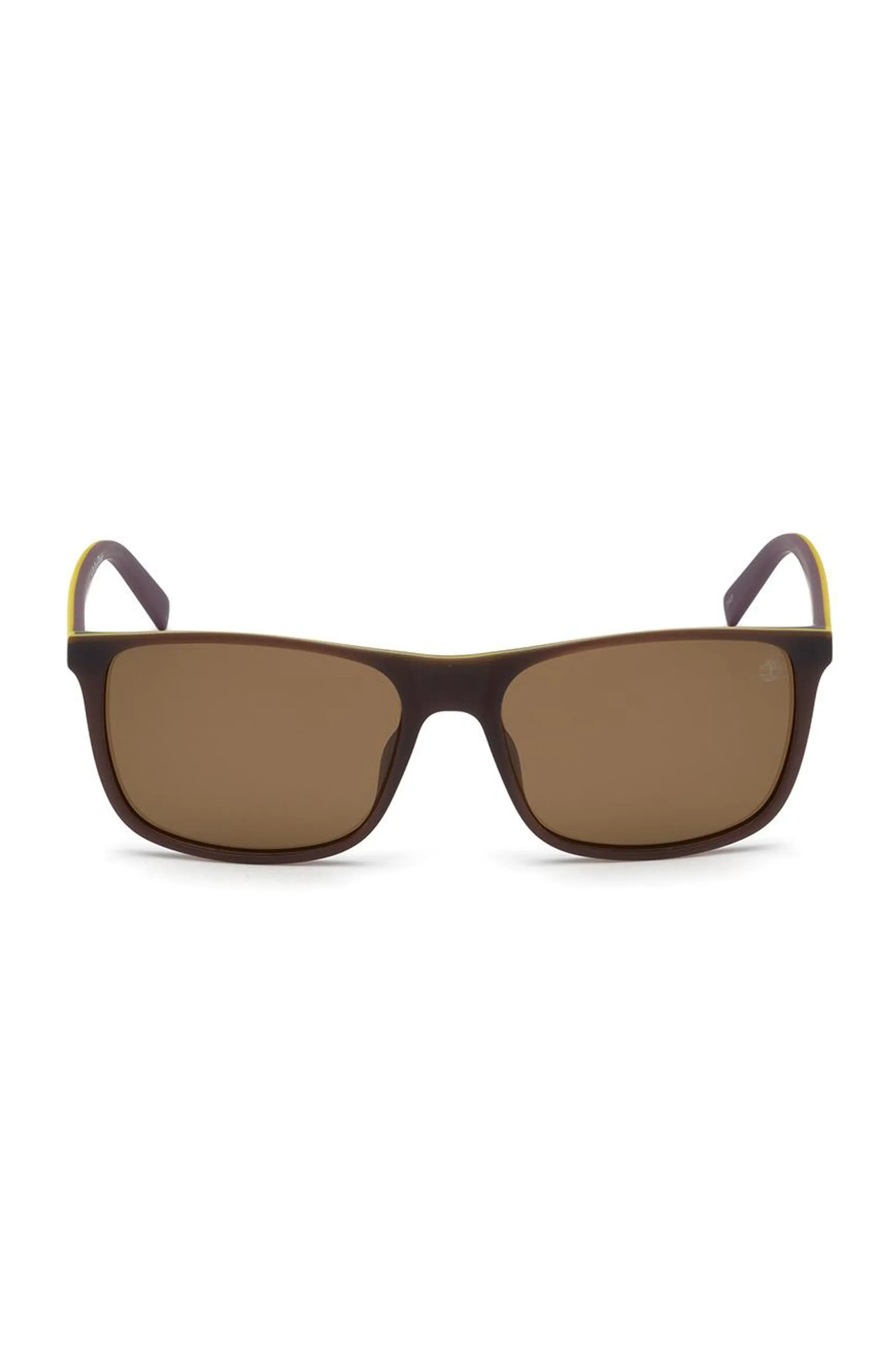 Men Rectangle Matte Dark Brown Sunglass