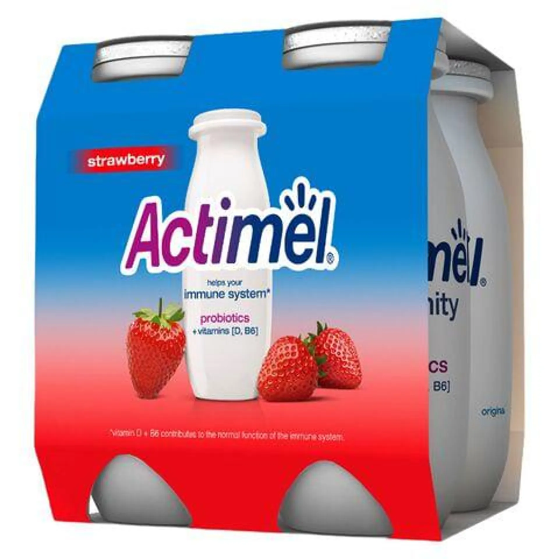 Actimel Strawberry Low Fat Dairy 93ml Pack of 4