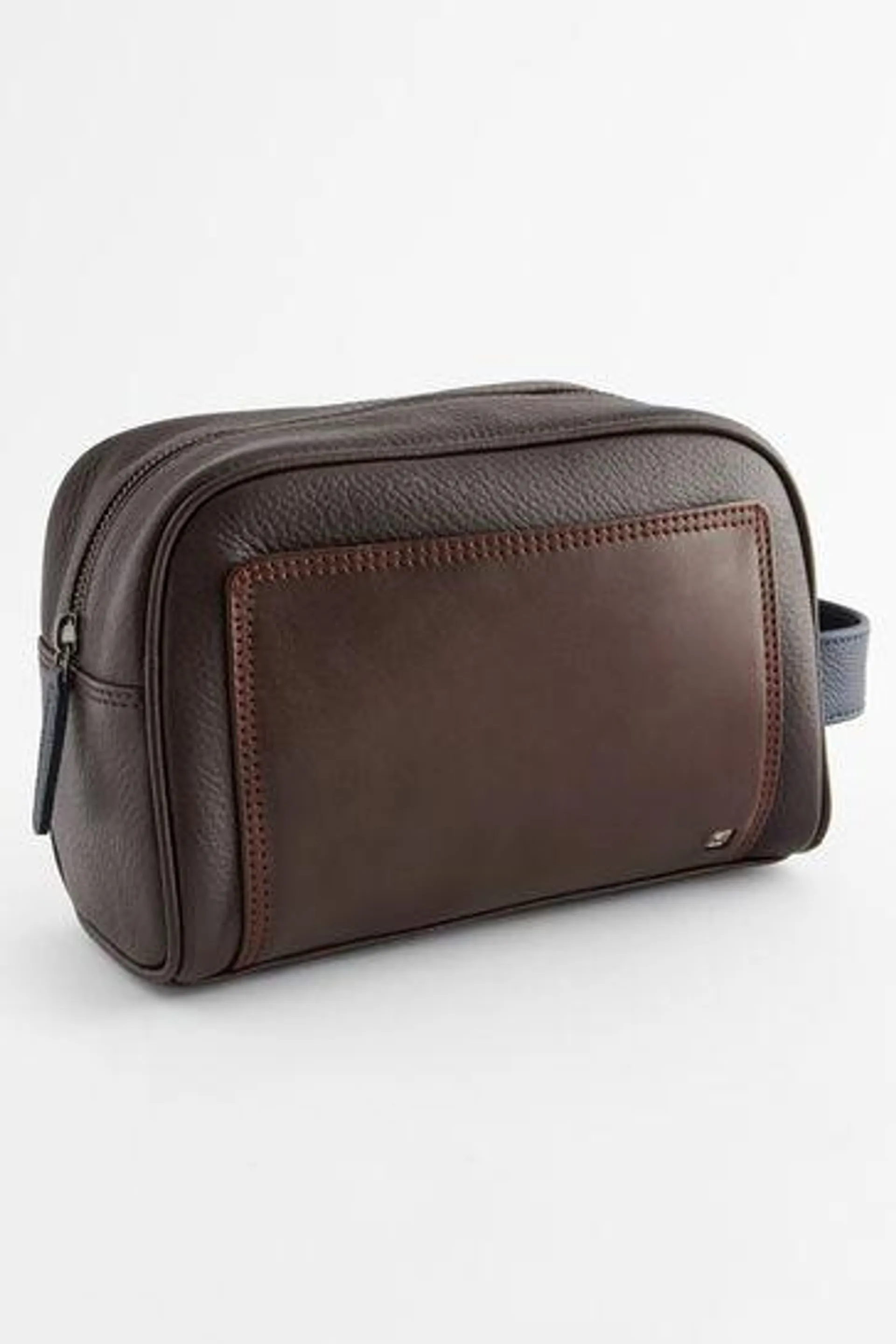 Brown Leather Washbag