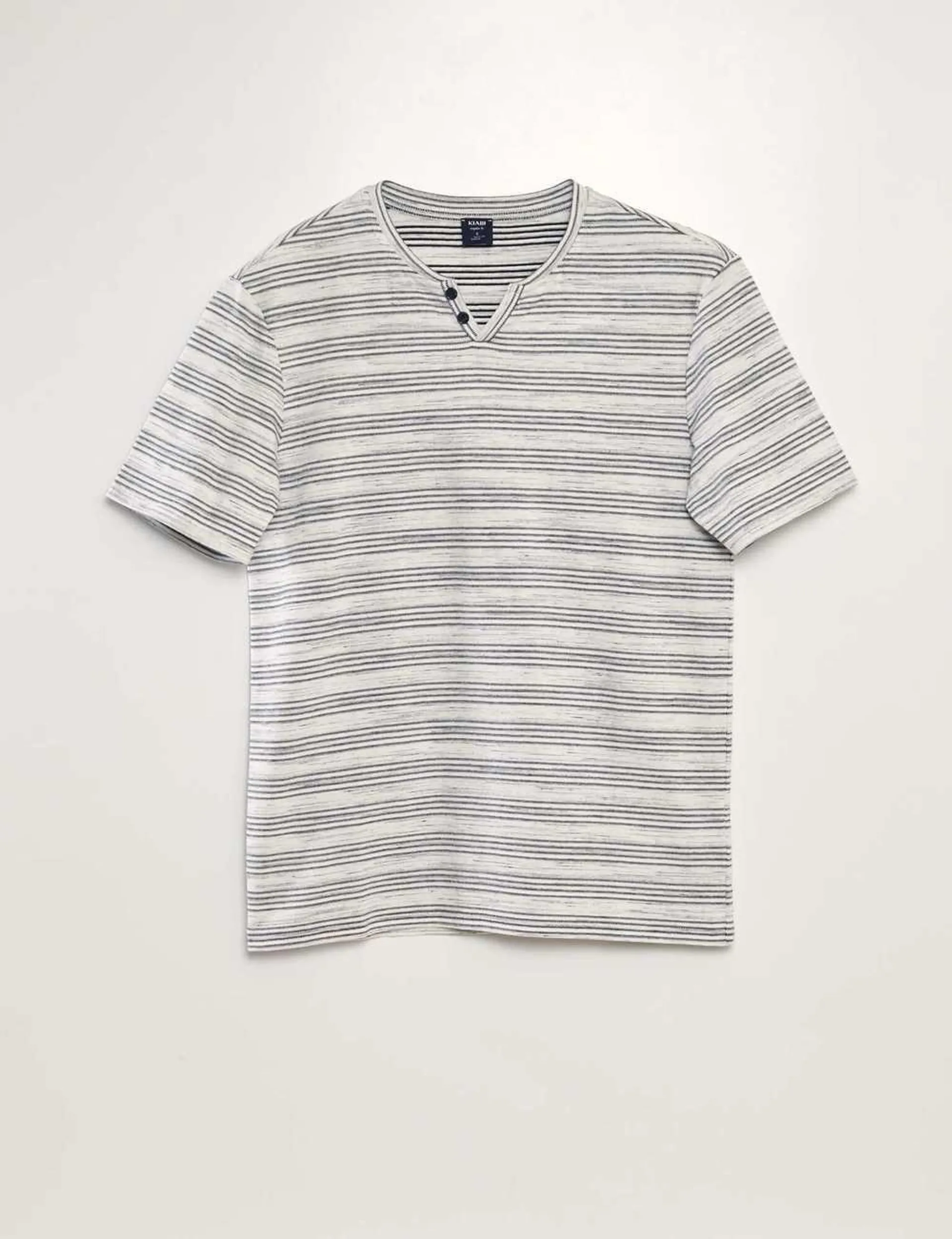 Striped henley T-shirt