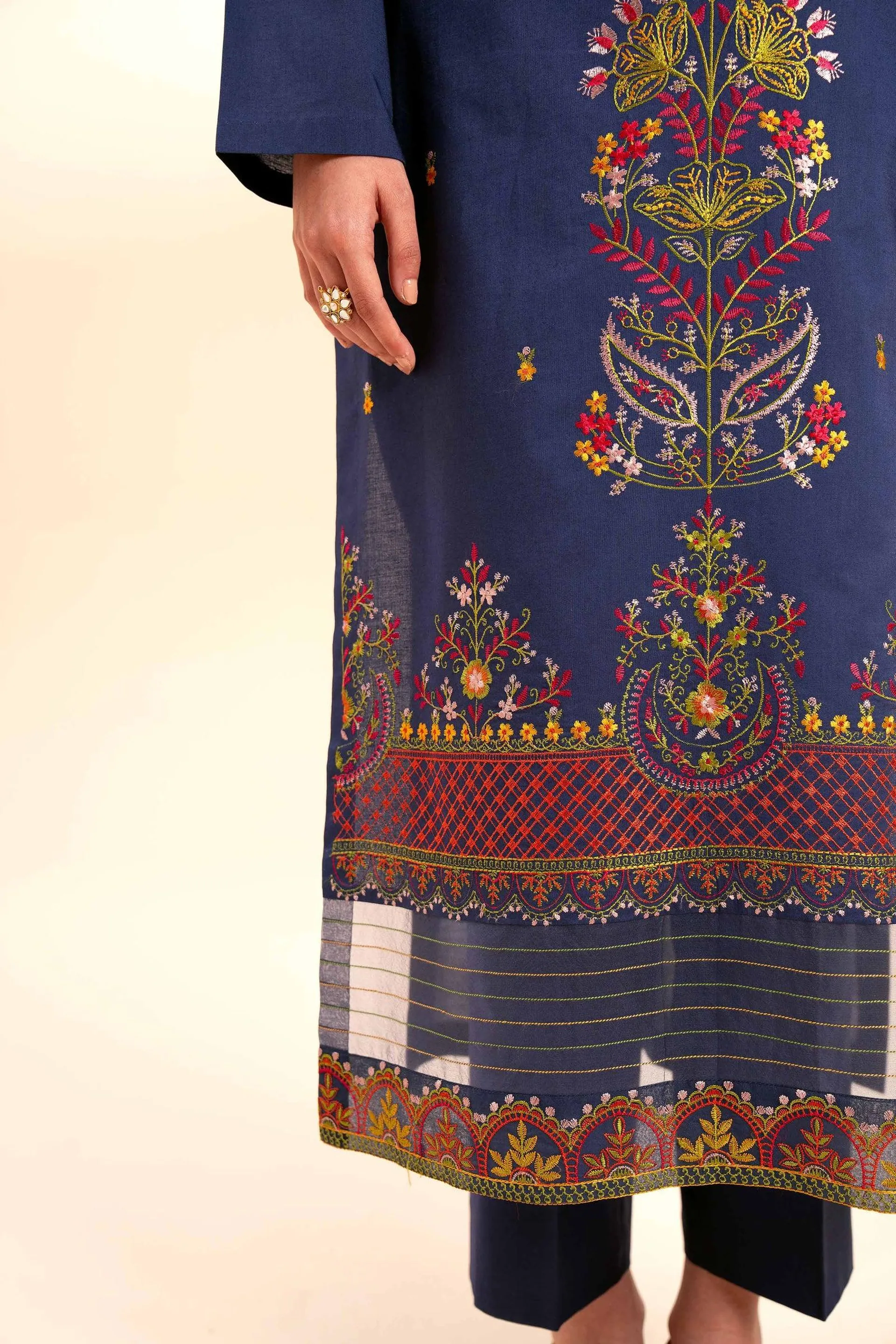 2 Piece - Dyed Embroidered Suit - 42401735