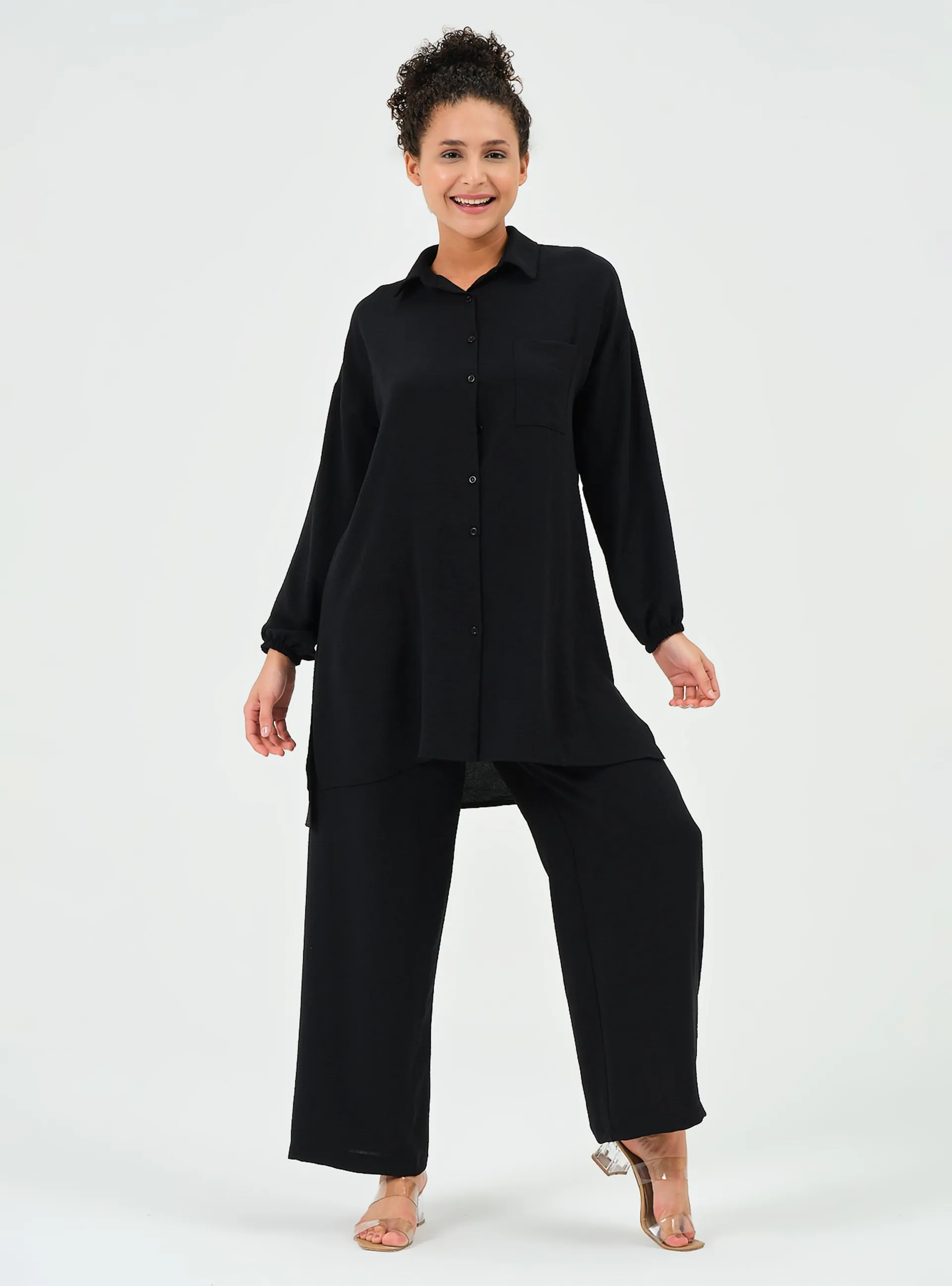 Black - Cuban Collar - Suit