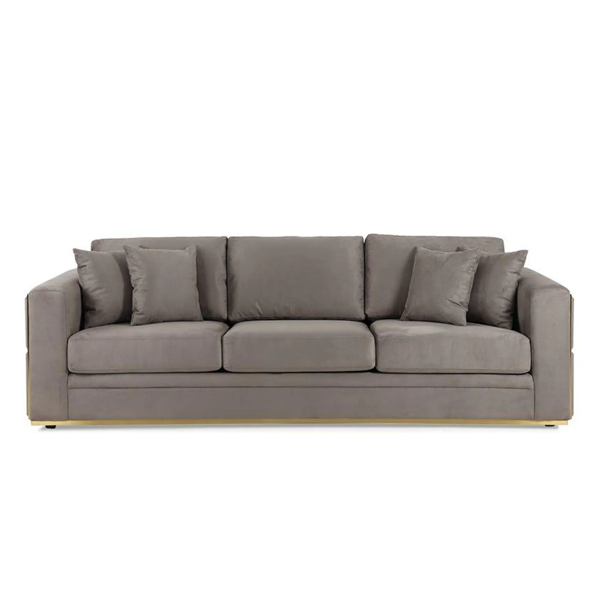 Erica 3-Seater Fabric Upholstered Sofa, Grey