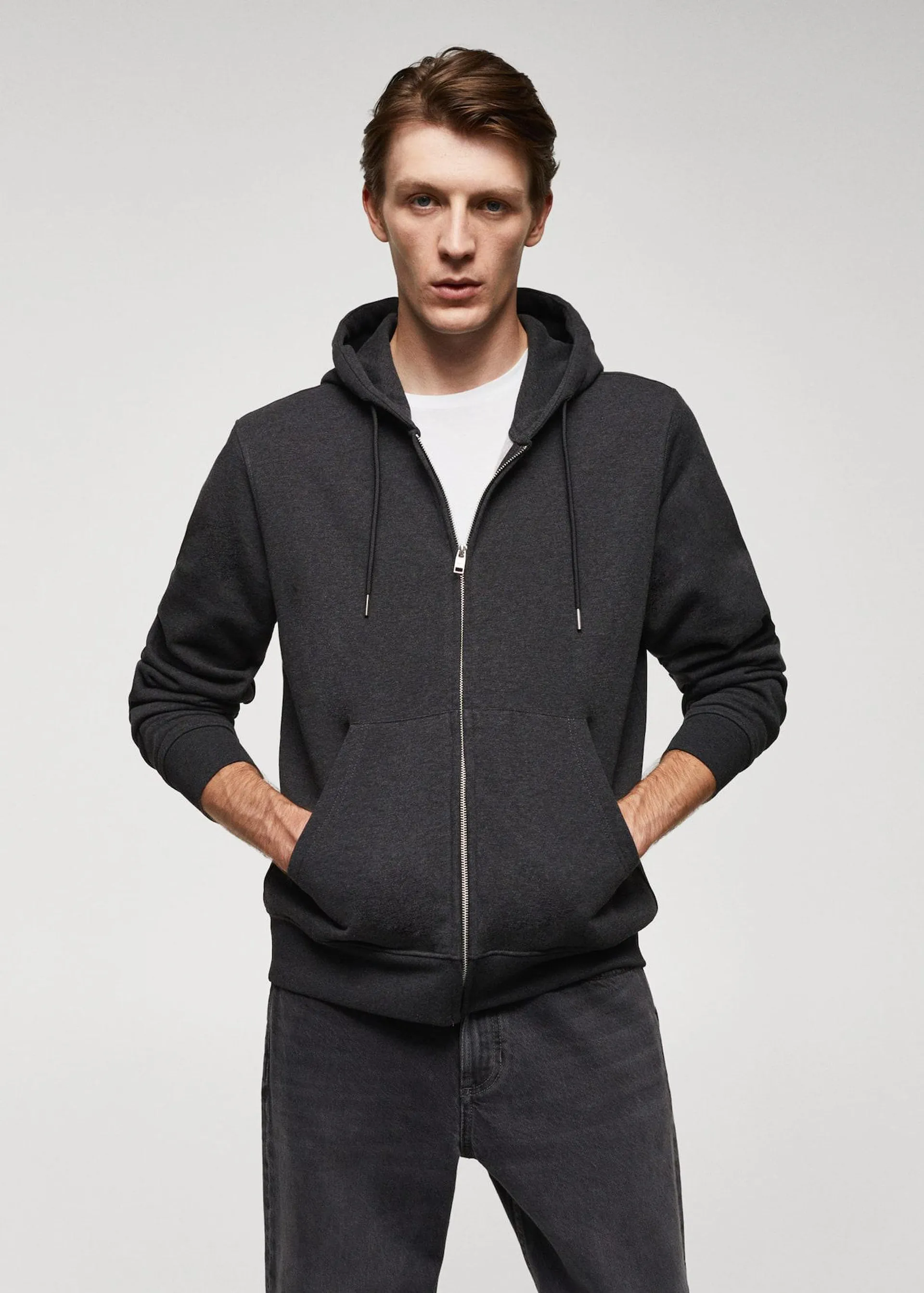 Cotton zip-up hoodie