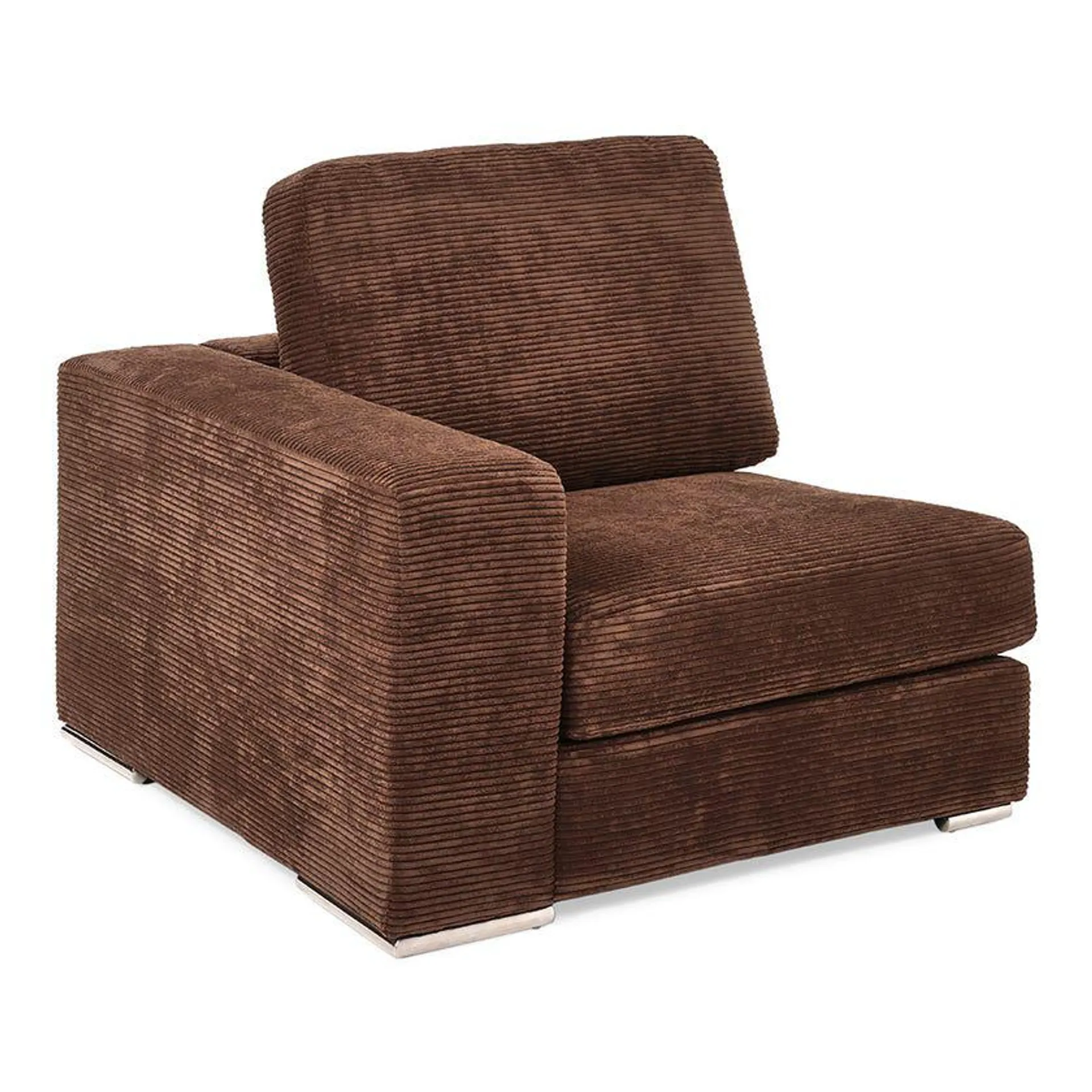 Austin Modular Left Hand Facing 1-Seater Sofa, Dark Brown