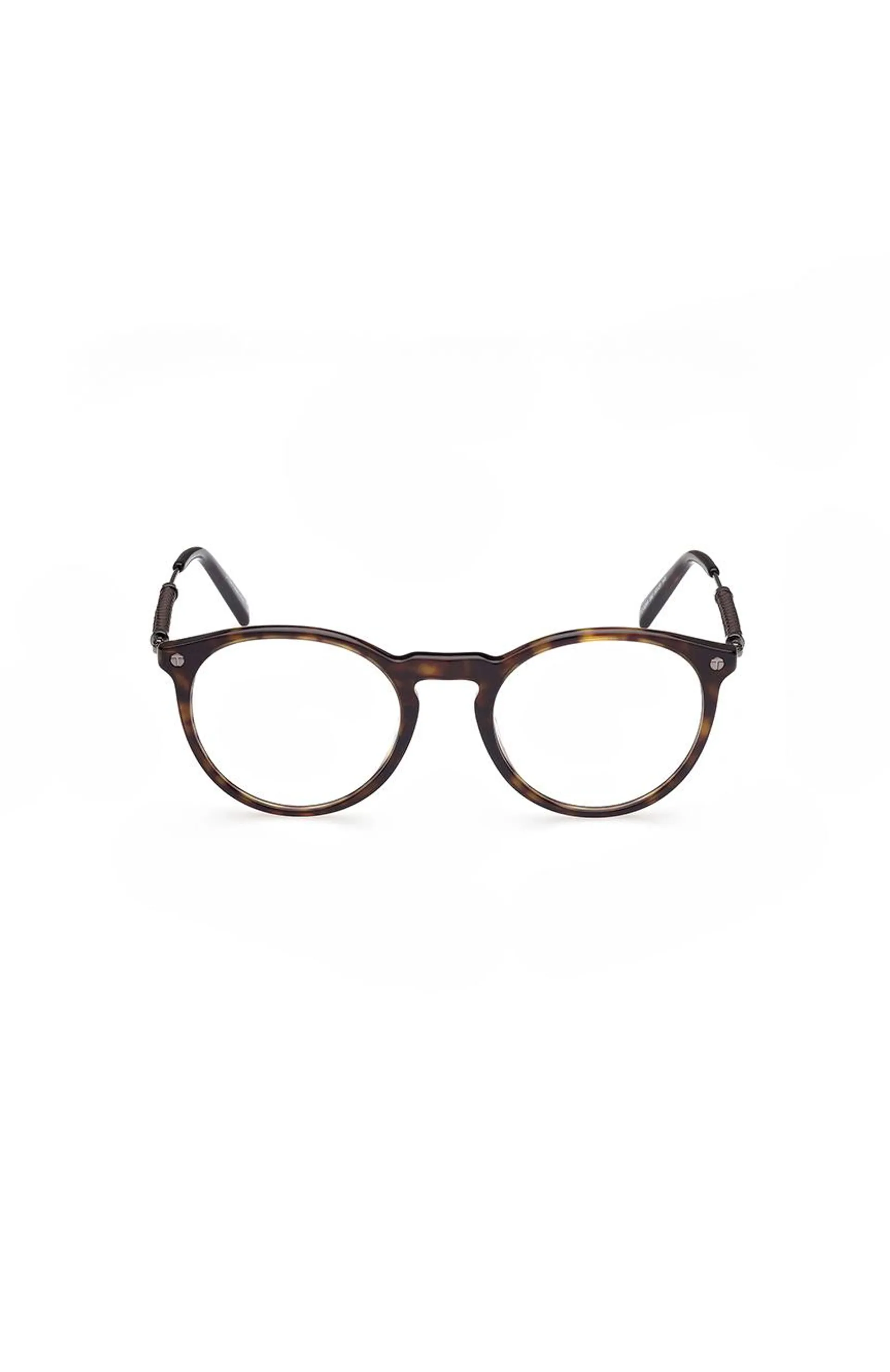 Men Round Shiny Black Optical Frame