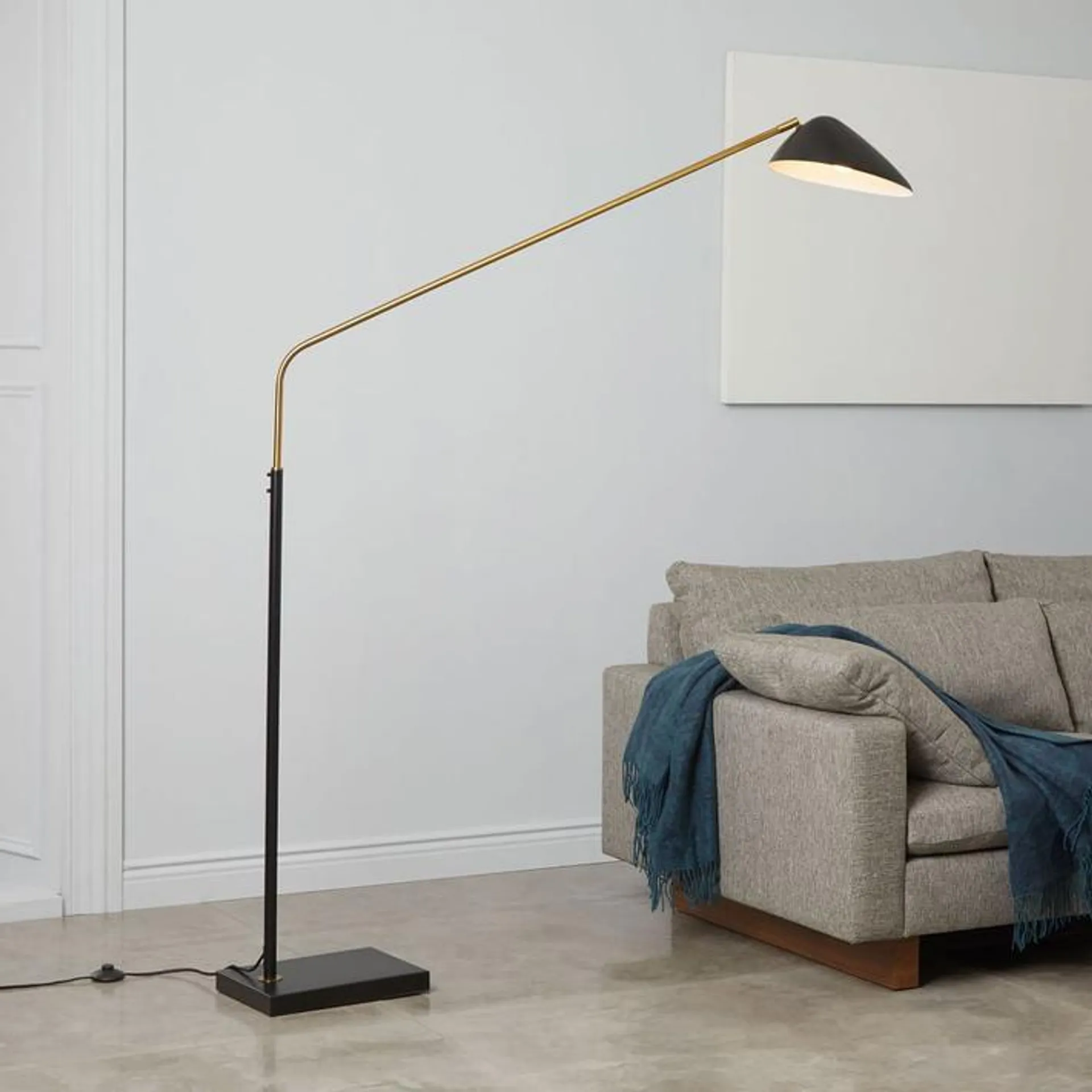 Overarching Curvilinear Mid-Century Floor Lamp