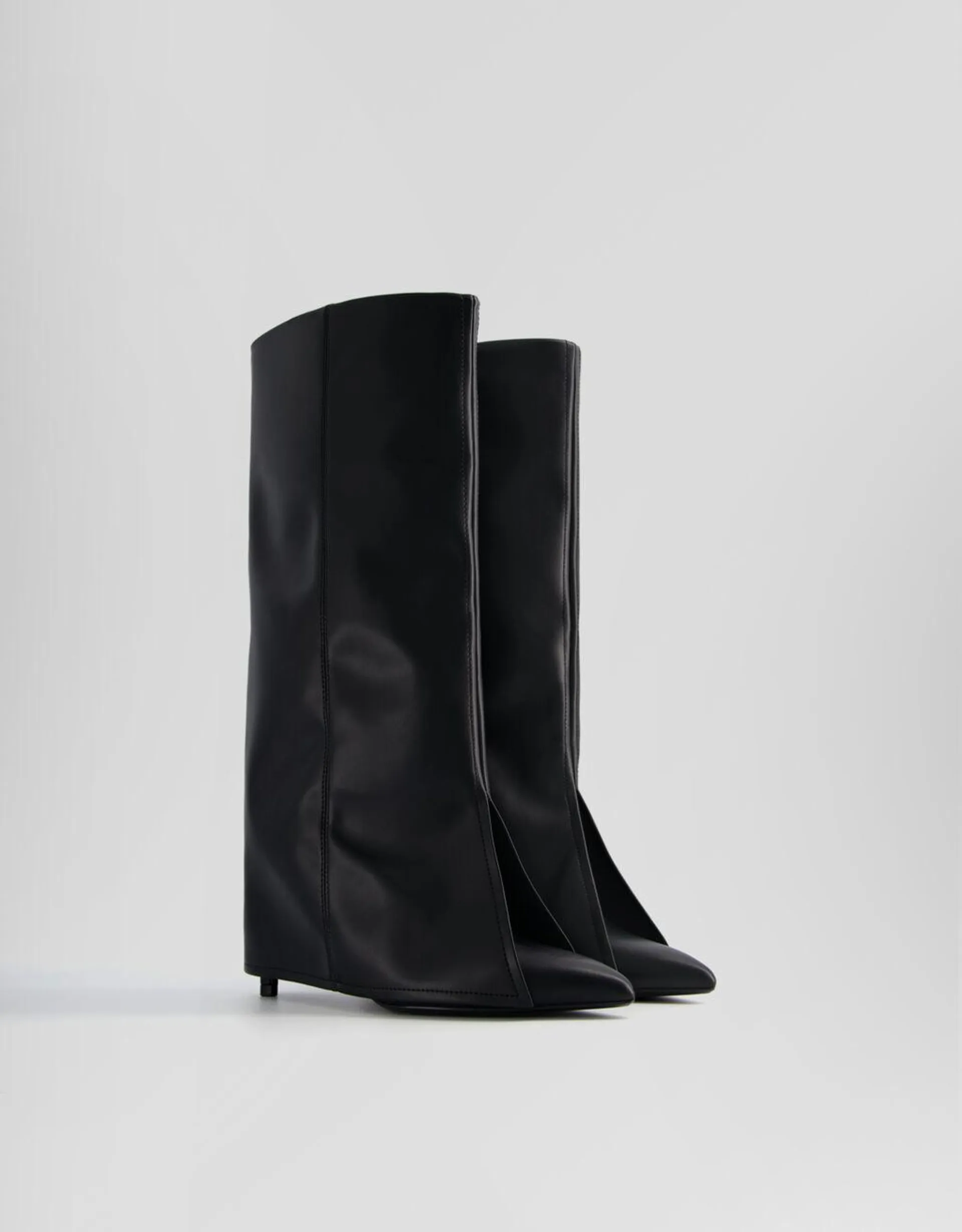 Fold-over high-heel boots
