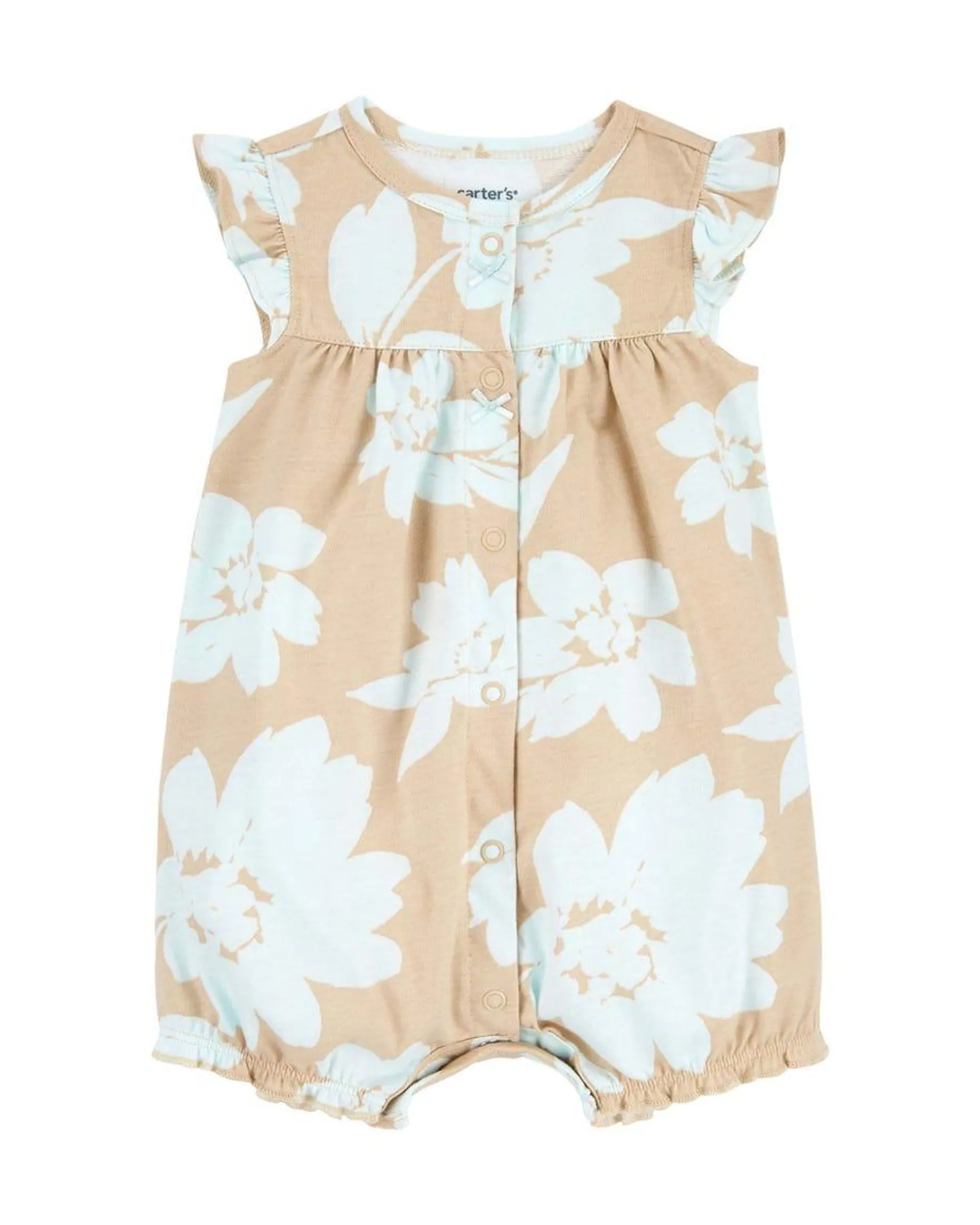 Floral Printed Snap-Up Romper