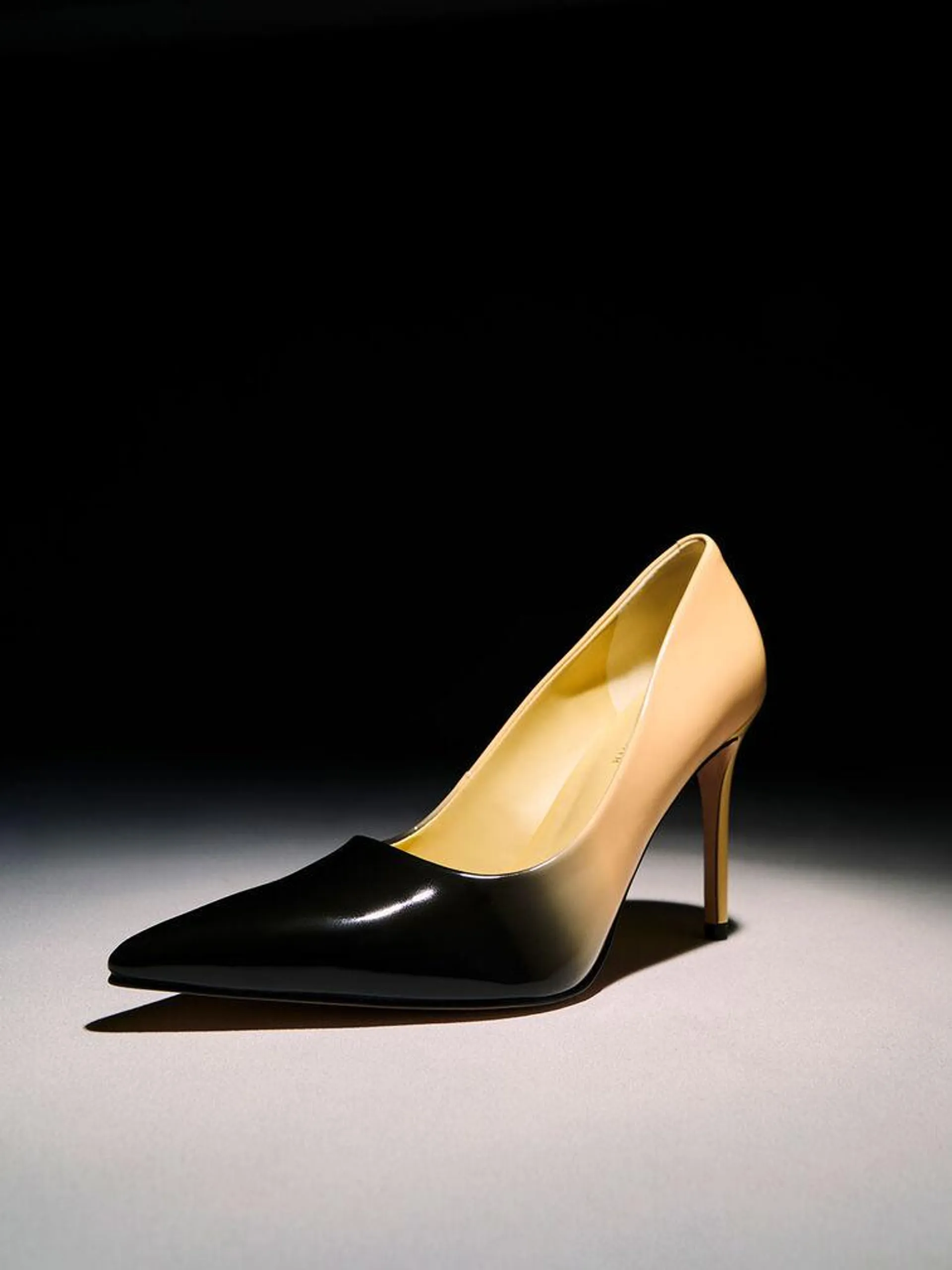 Two-Tone Stiletto Heel Pumps - Dark Grey
