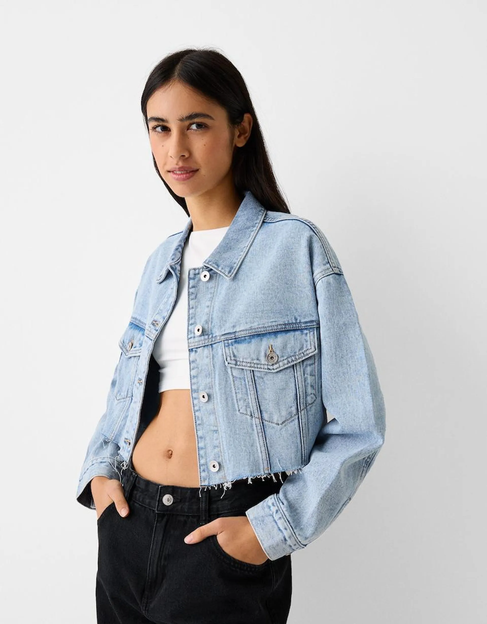 Cropped denim jacket