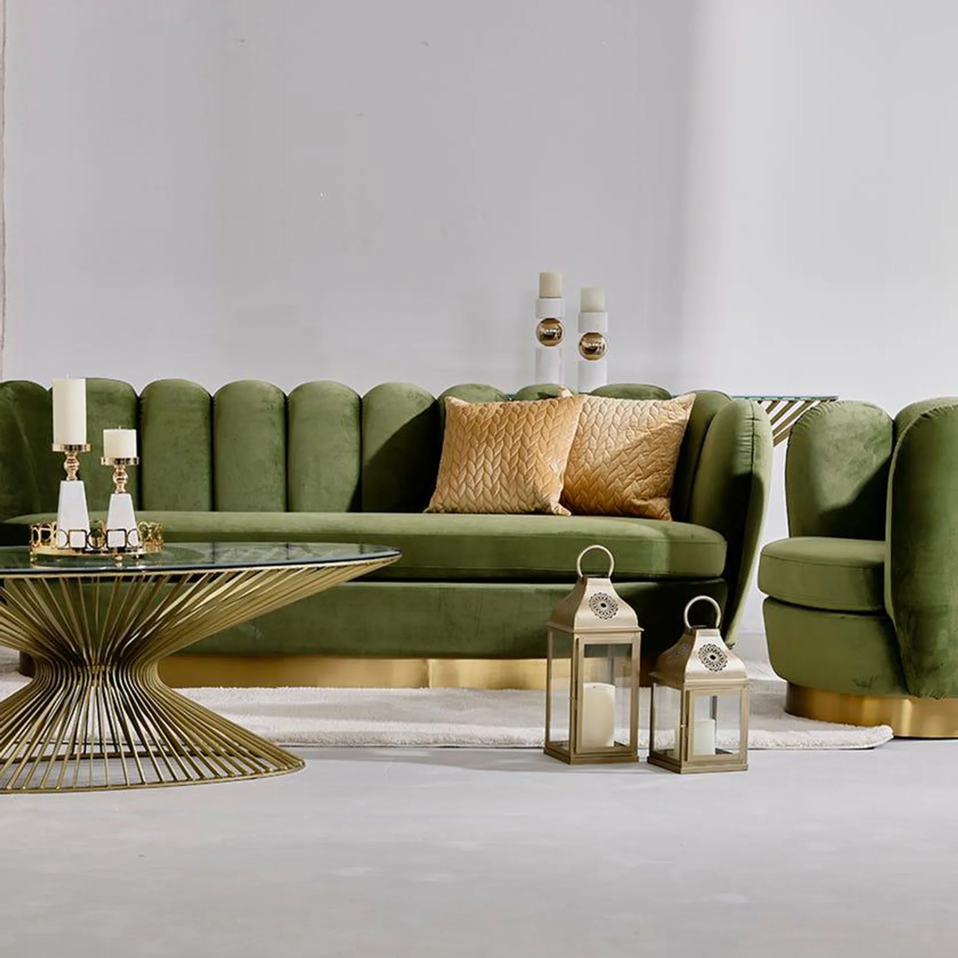 Opal 3-Seater Sofa, Mint Green