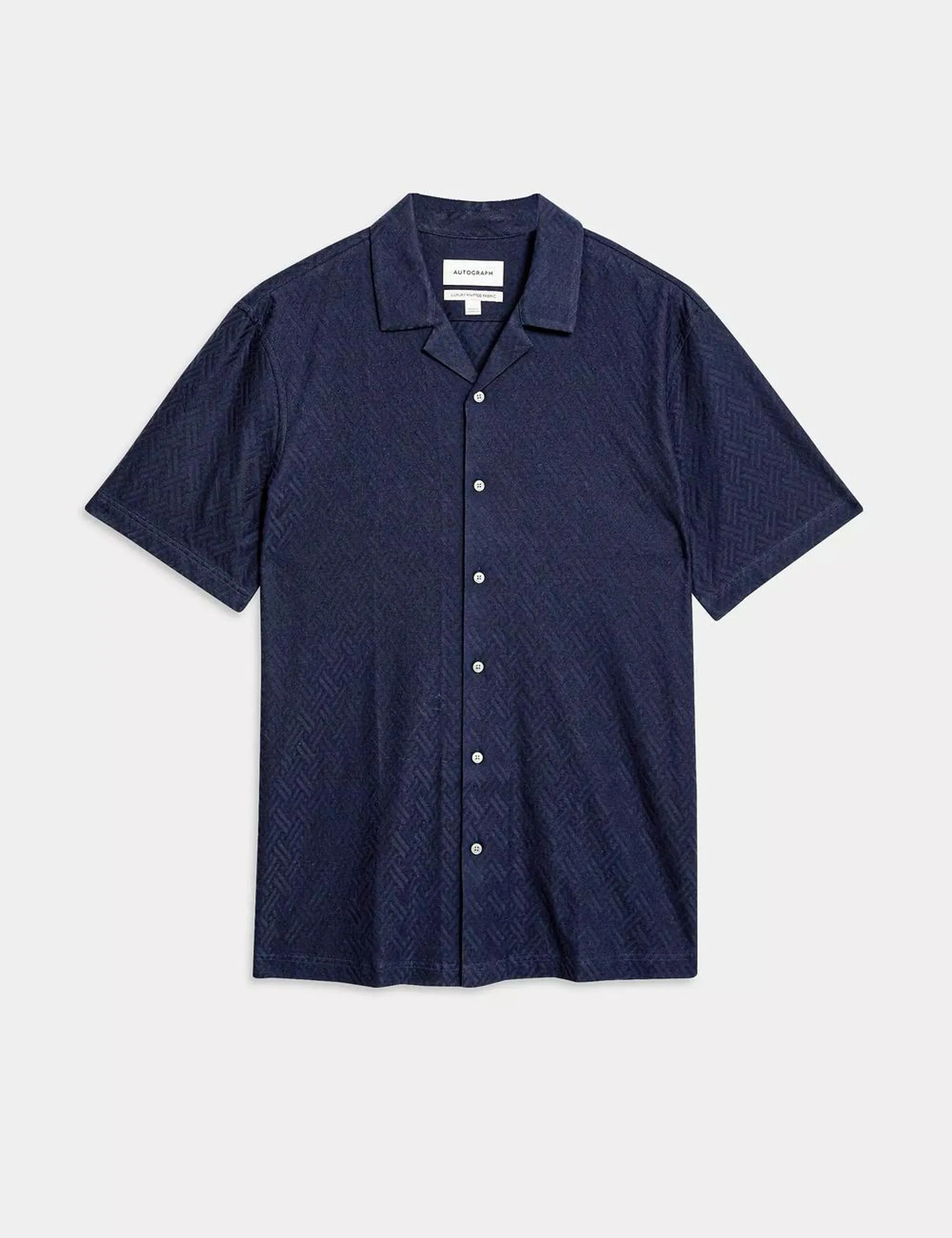 Autograph Textured Pure Cotton Jersey Shirt