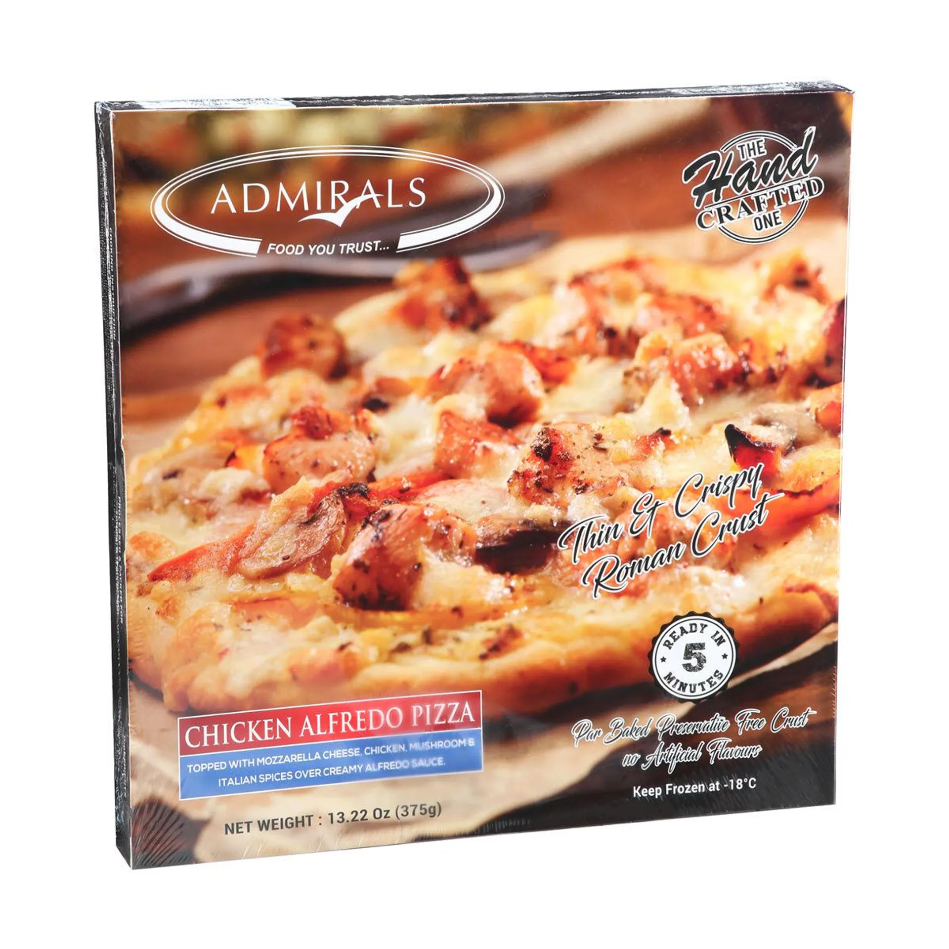 Admirals Chicken Alfredo Pizza 375 g