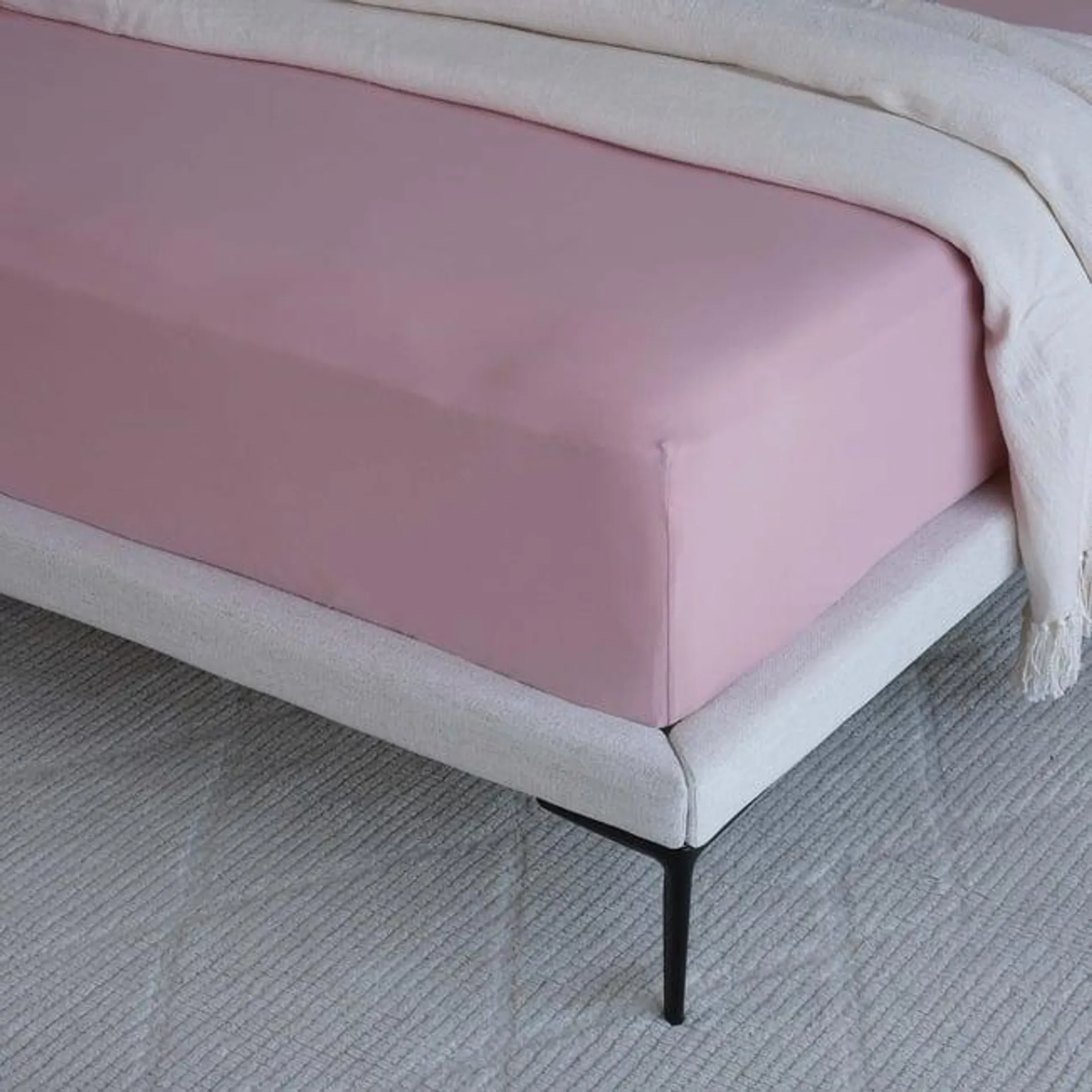 snug cotton jersey fitted sheet 120x200+33cm - blush