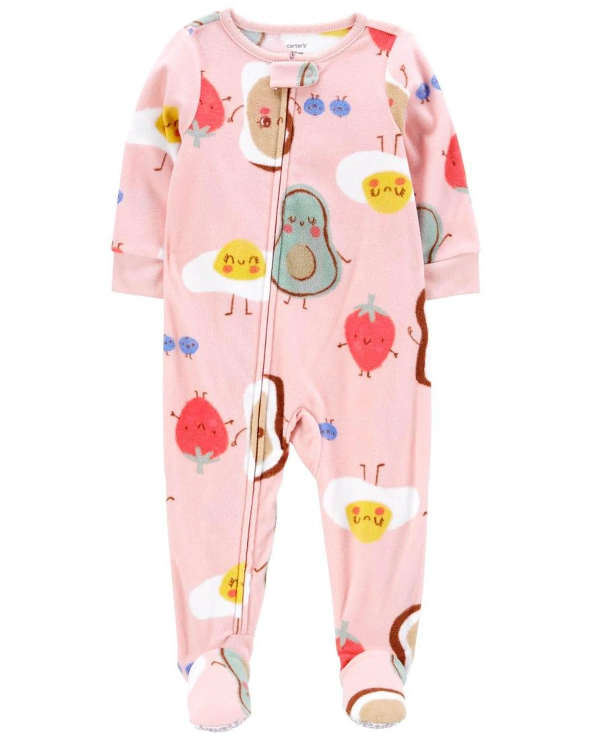 1-Piece Breakfast Fleece Footie PJs