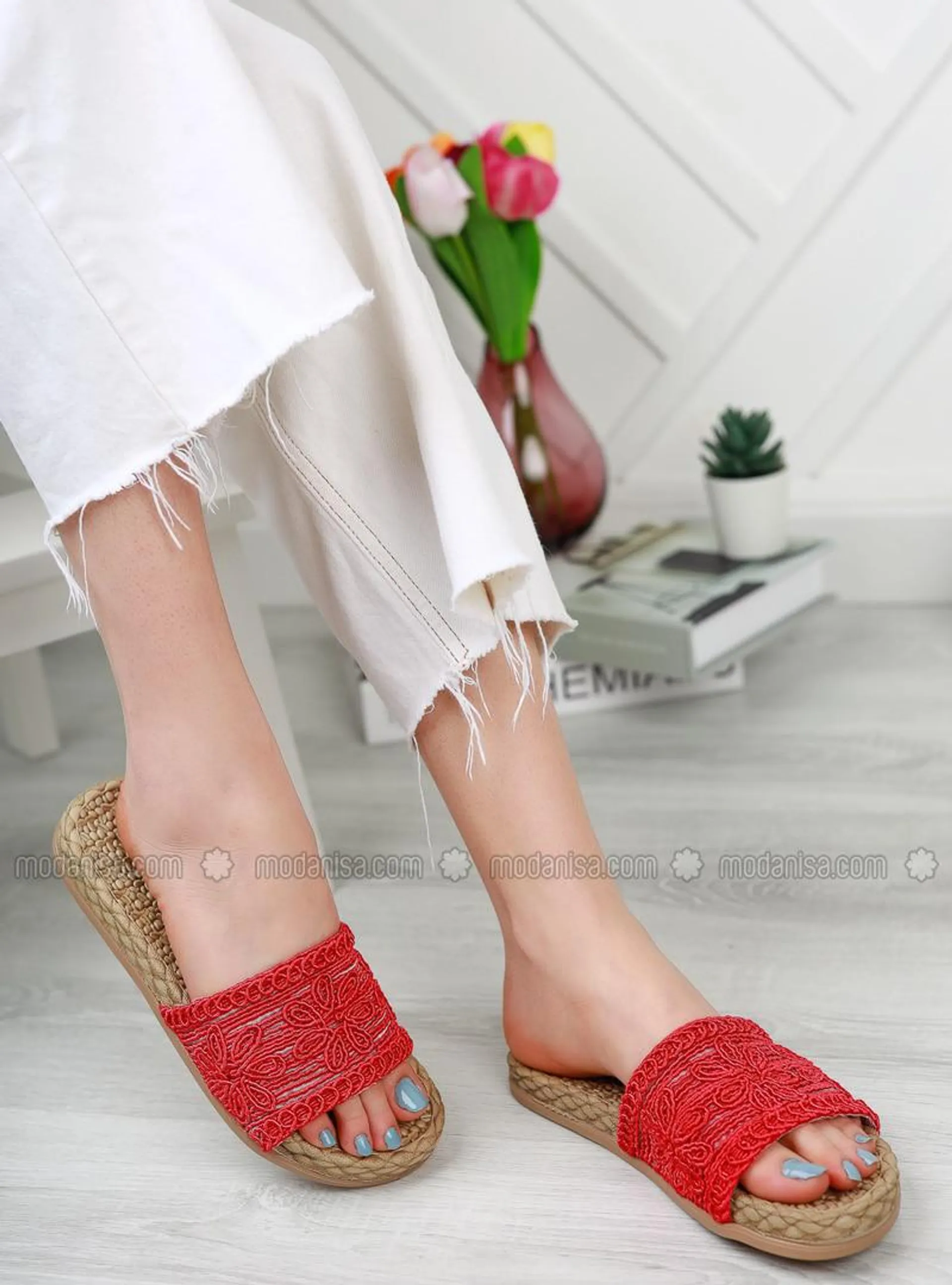 Red - Red - Sandal - Flat Slippers - Flat Slippers - Flat Slippers - Red - Sandal - Flat Slippers - Flat Slippers - Flat Slippers - Slippers