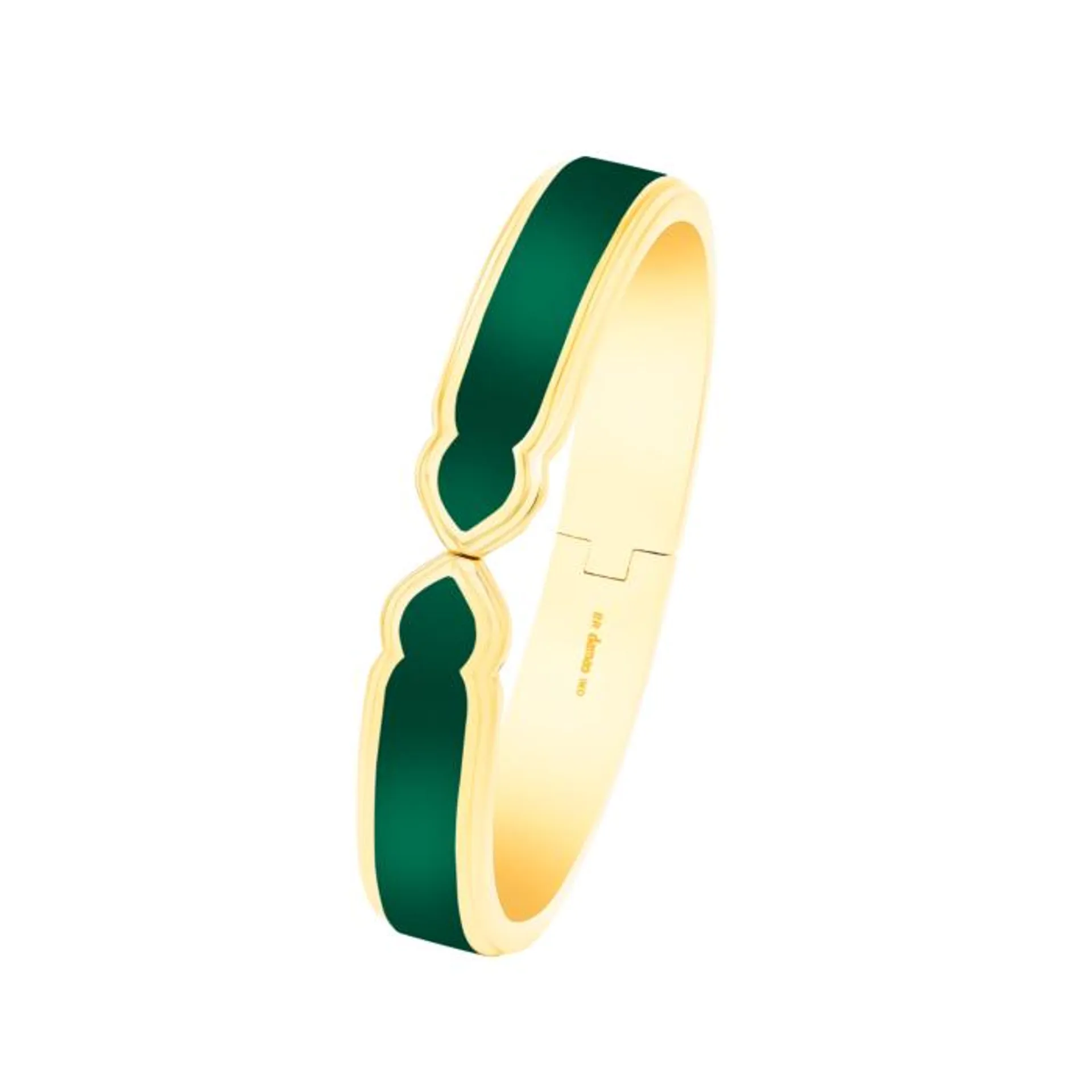 Casablanca Brass Bangle with Royal Green Ceramic motif 11mm