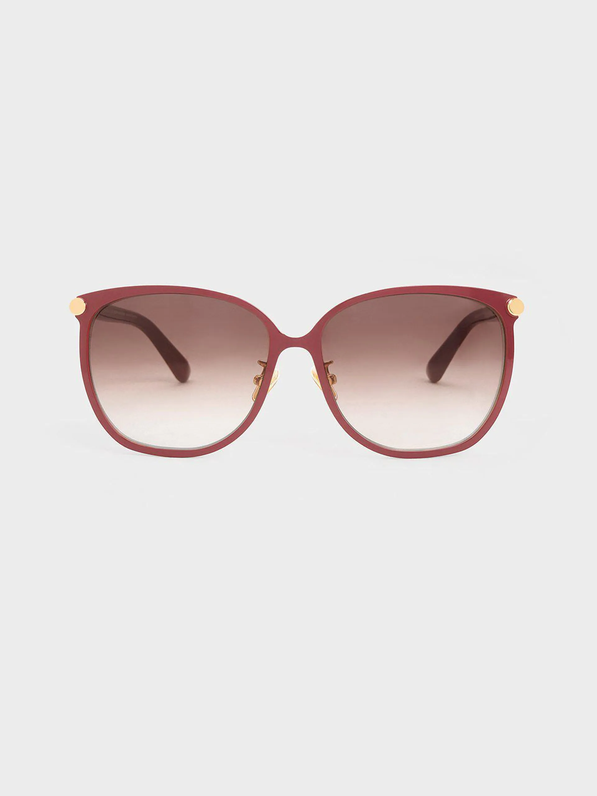 Oversized Square Sunglasses - Brick