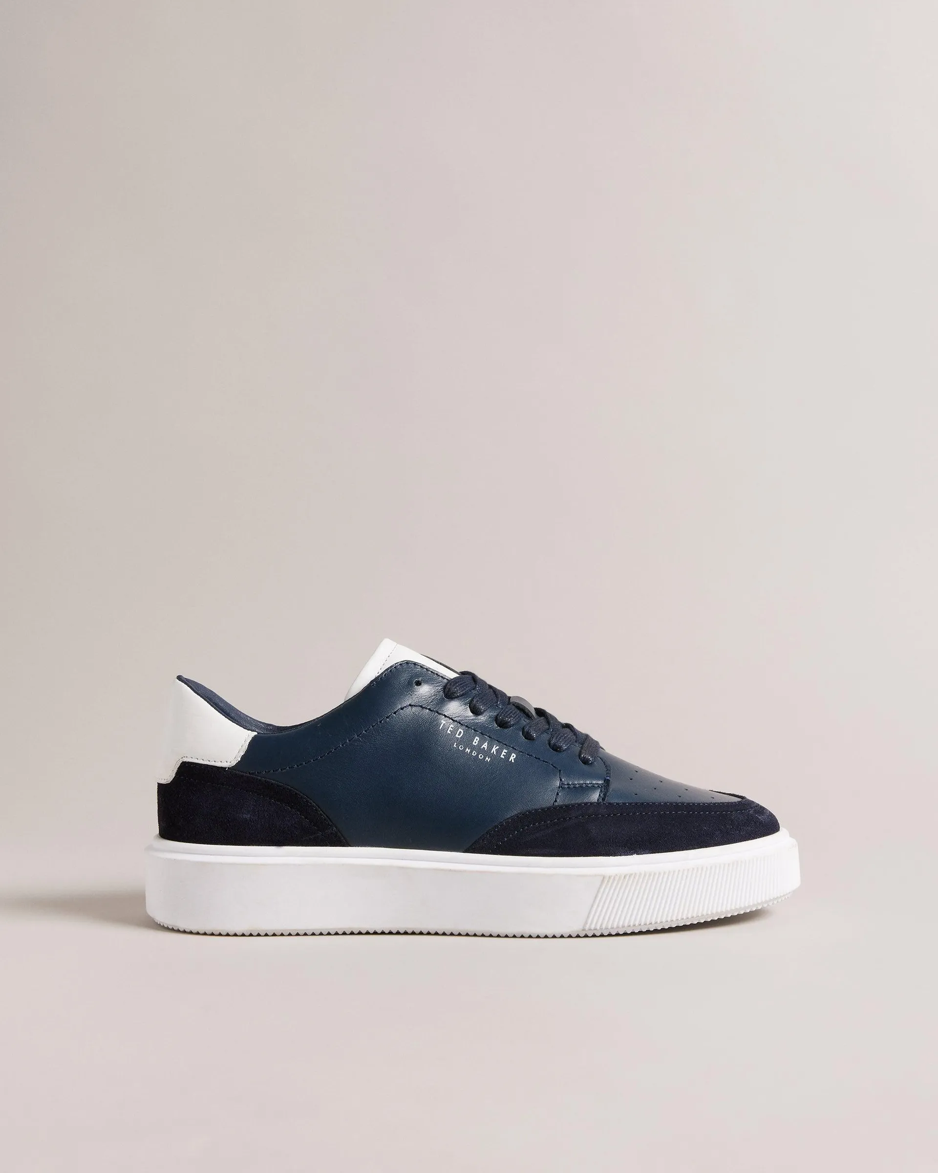 Inflated Sole Leather And Suede Trainers