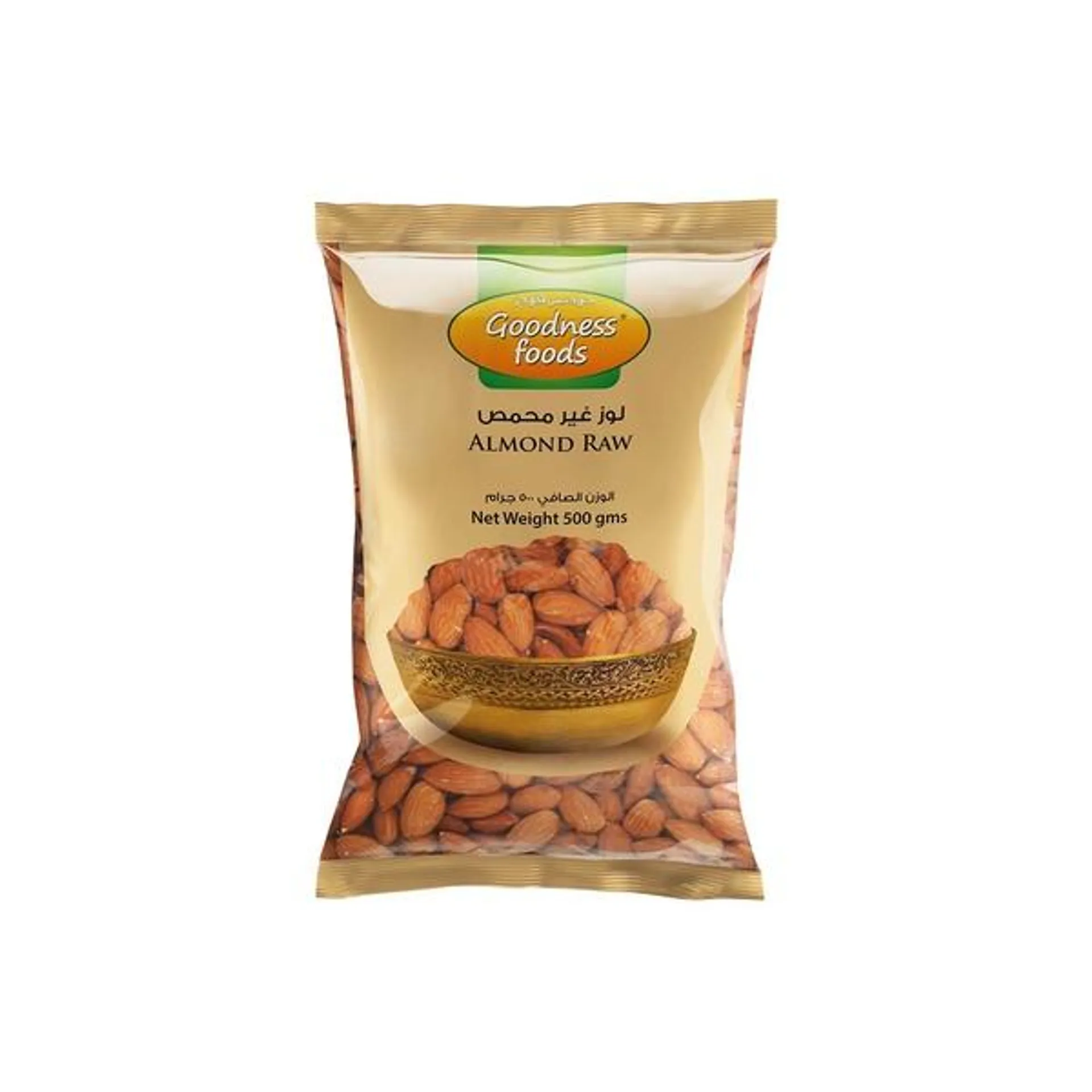 Goodness Foods Almond Raw 500g