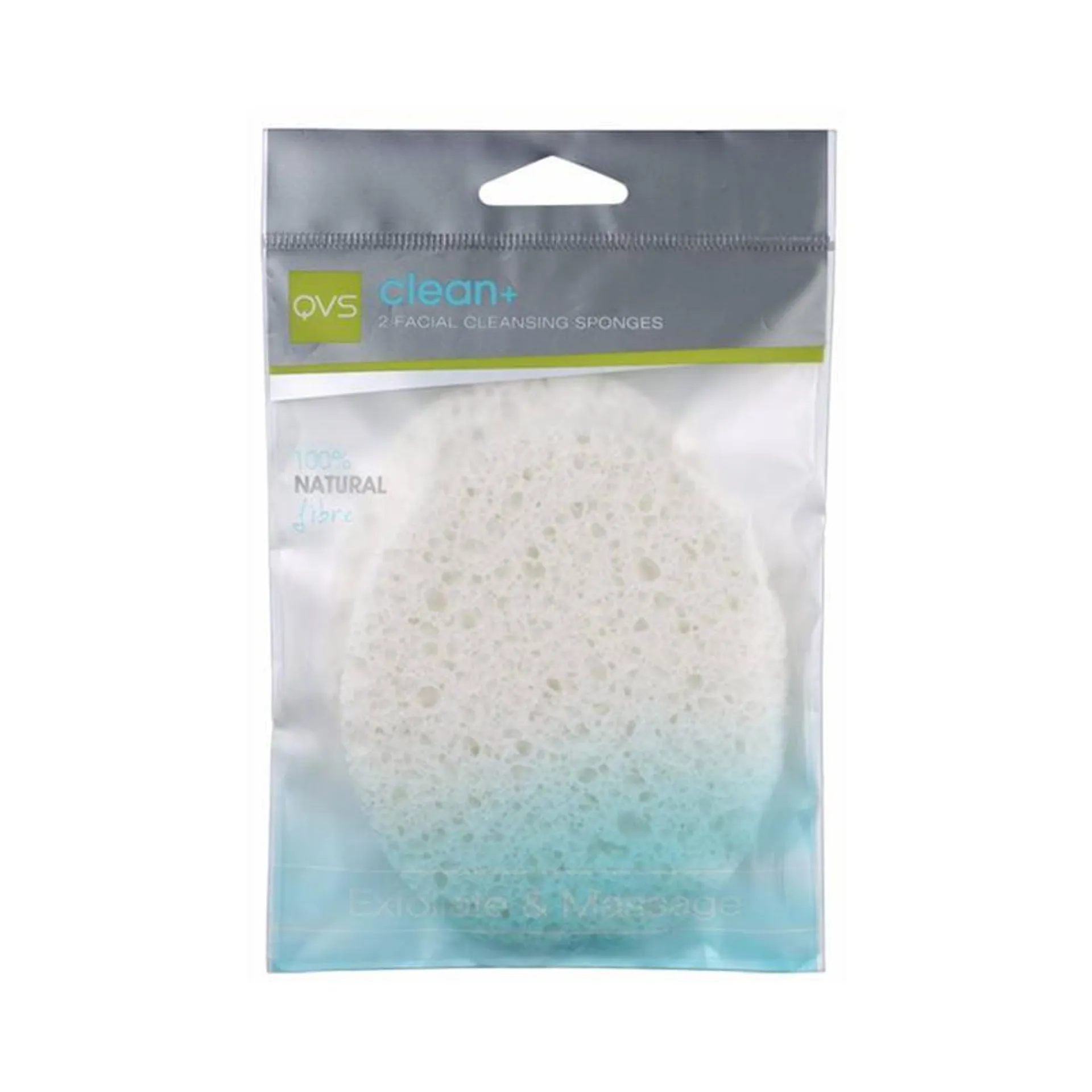 QVS 2 Natural Cellulose Facial Cleansing Sponges (Small)