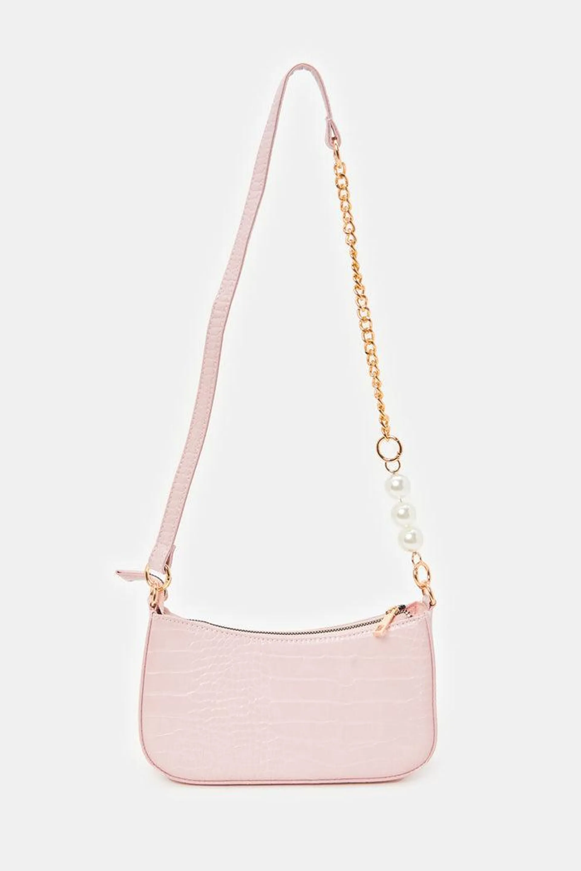 Women Pink Baguette Bag