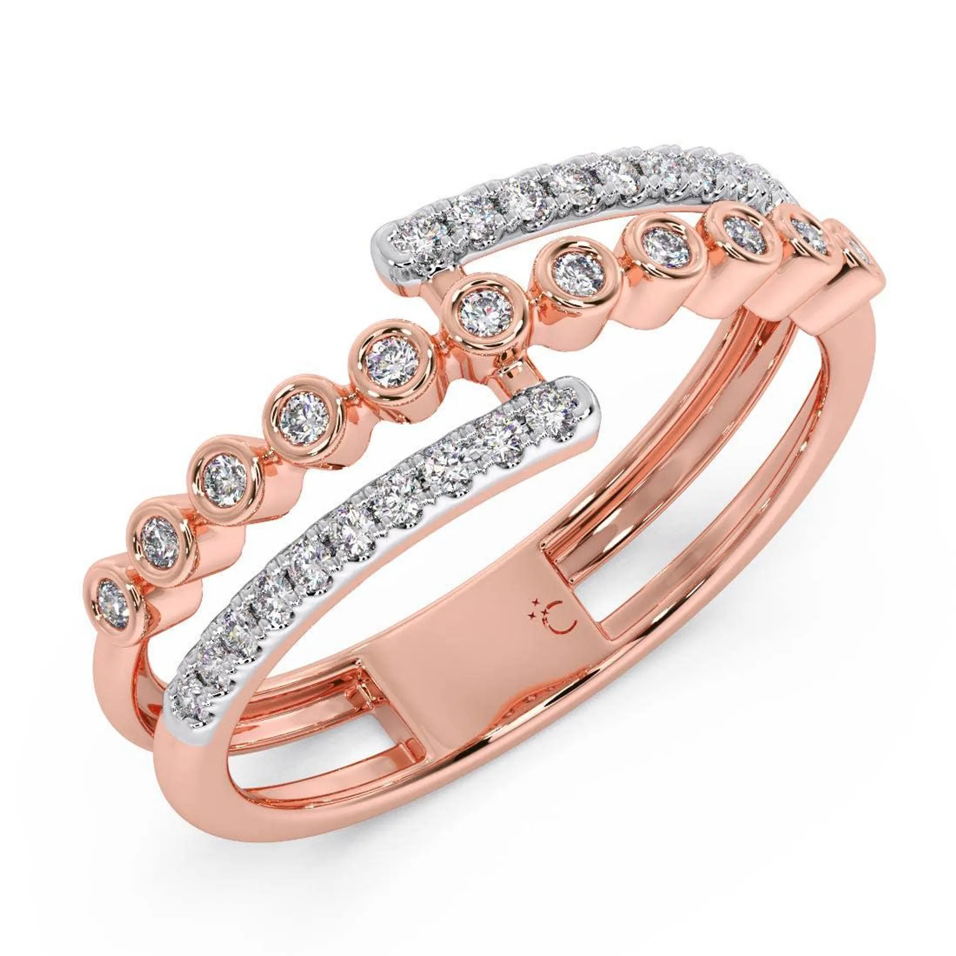 Spiral Bezel Diamond Ring