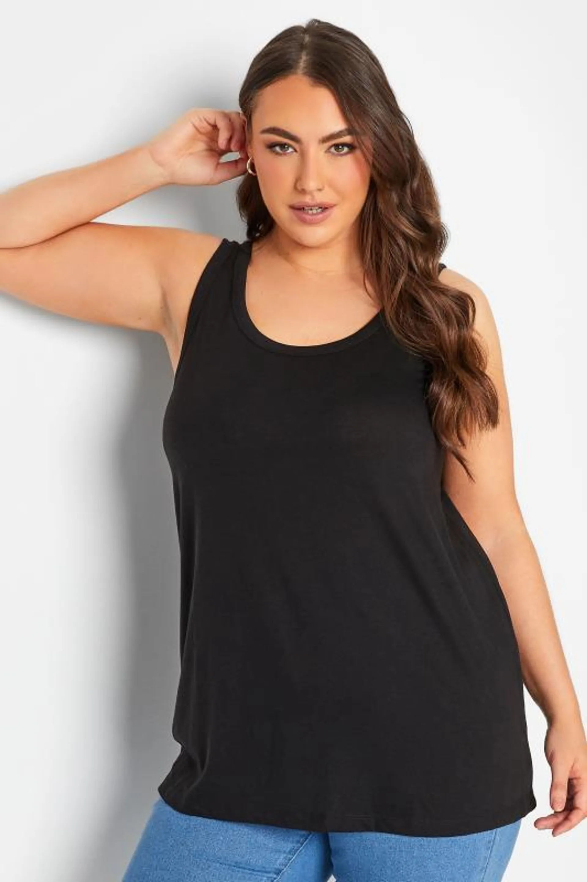 YOURS Curve Black Vest Top