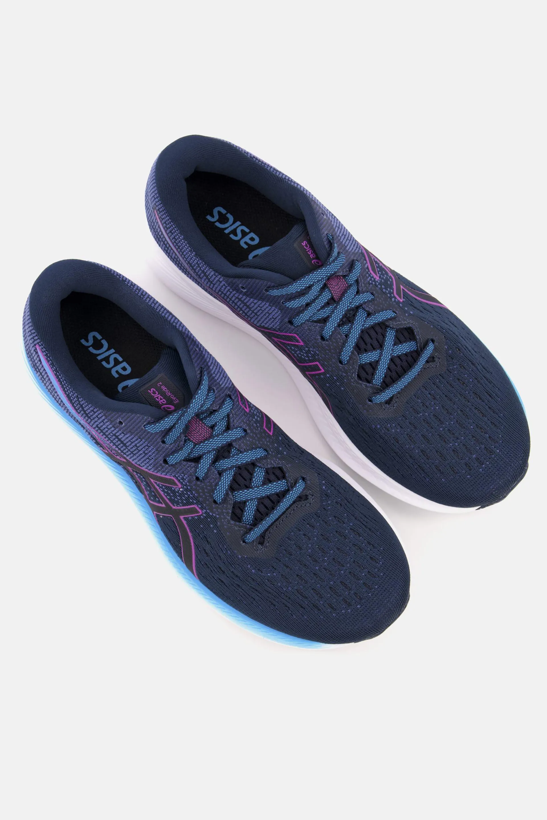 Women Lace Up Evoride 2 Sports Shoes, Navy/Purple