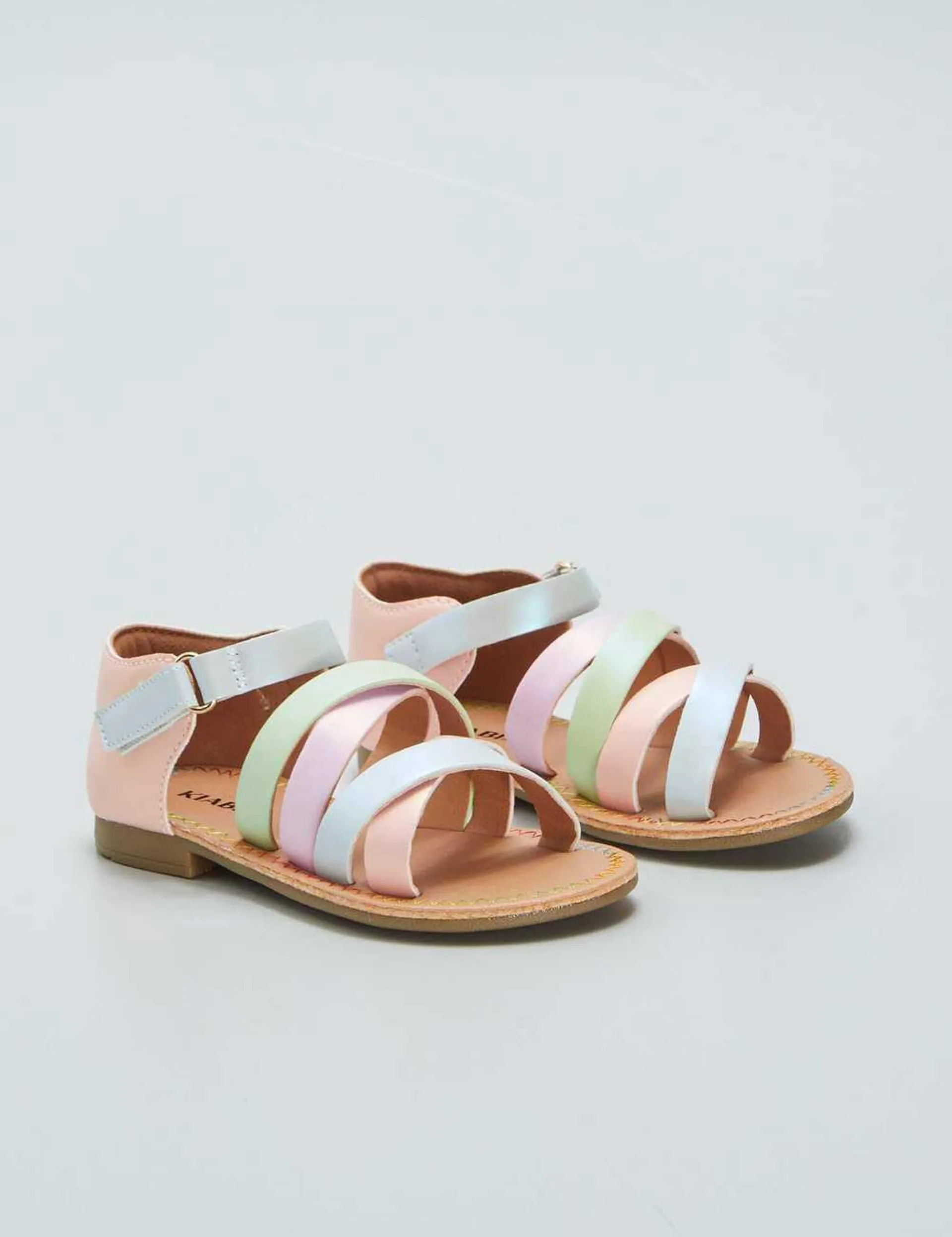 Sandals with multicoloured straps