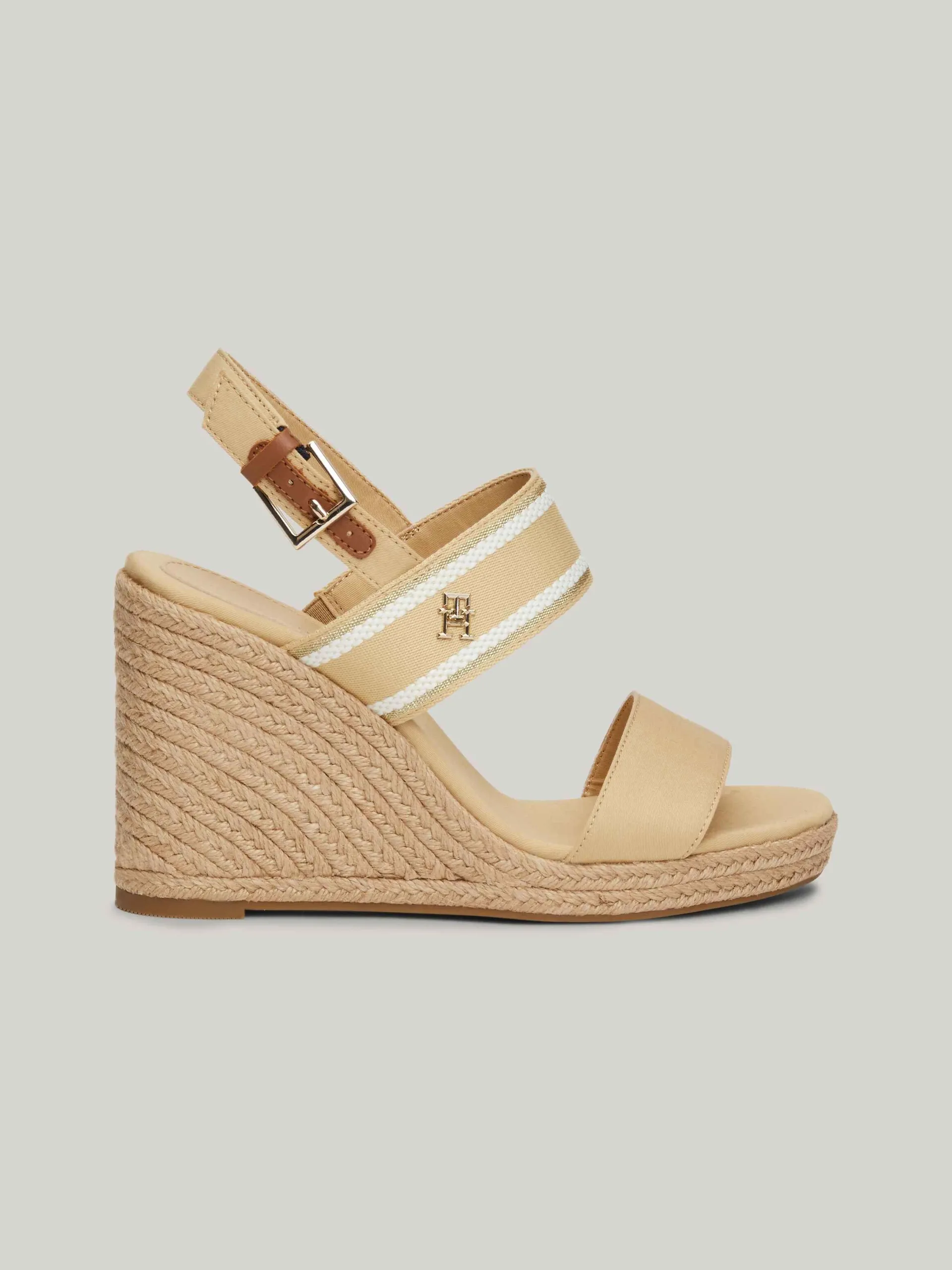 Webbing High Wedge Heel Sandals