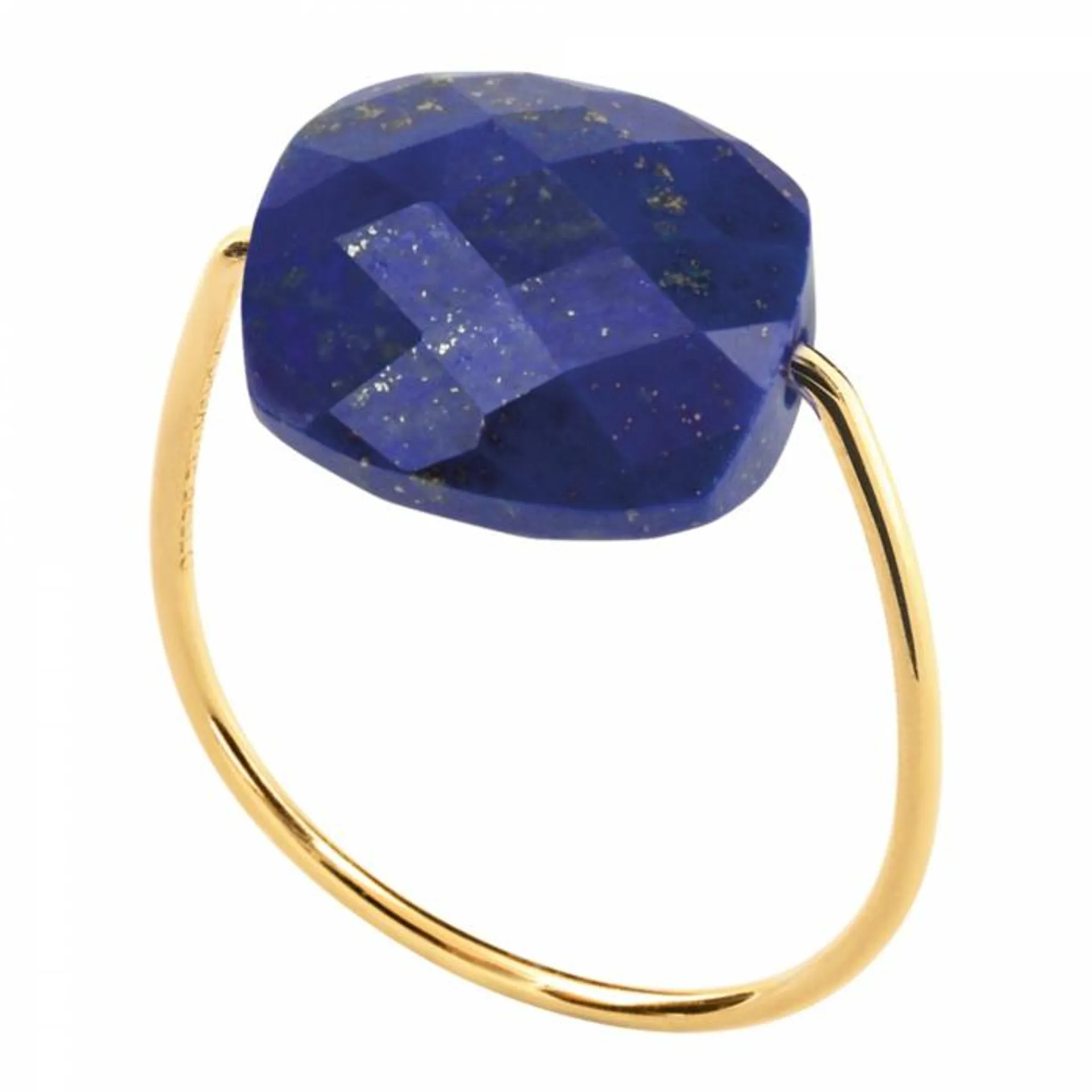 Morganne Bello Lapis Lazuli Cushion Yellow Gold Ring