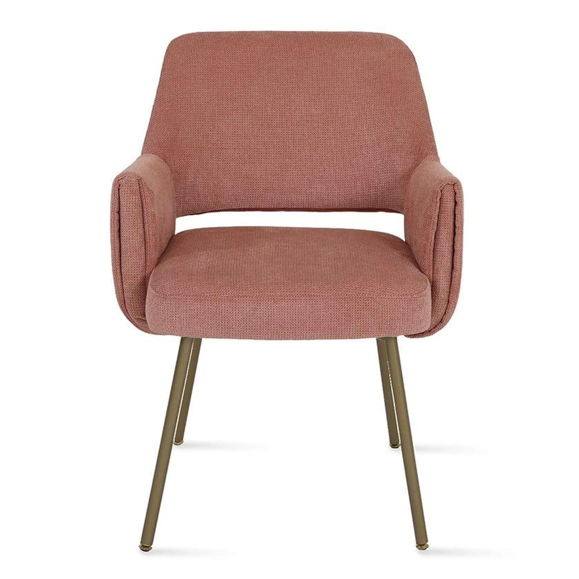 Elina Dining Chair, Pink & Brushed Gold