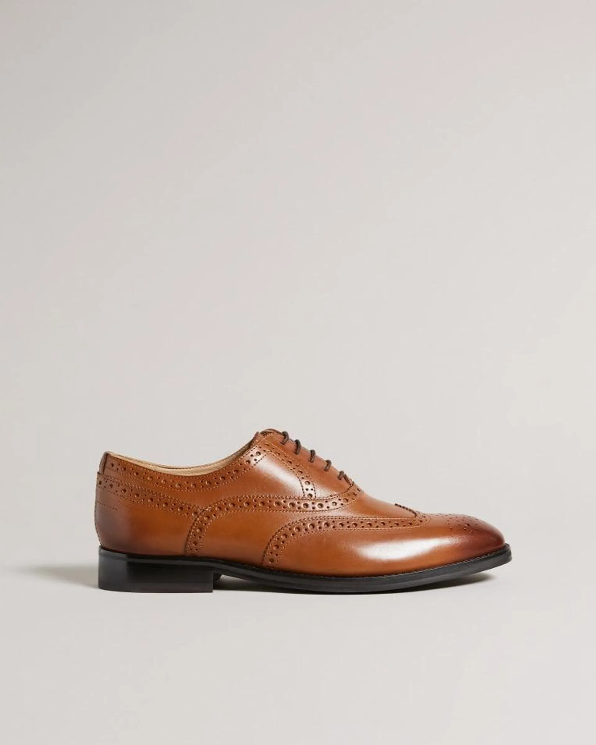 Amaiss Formal Leather Brogue Shoes Tan