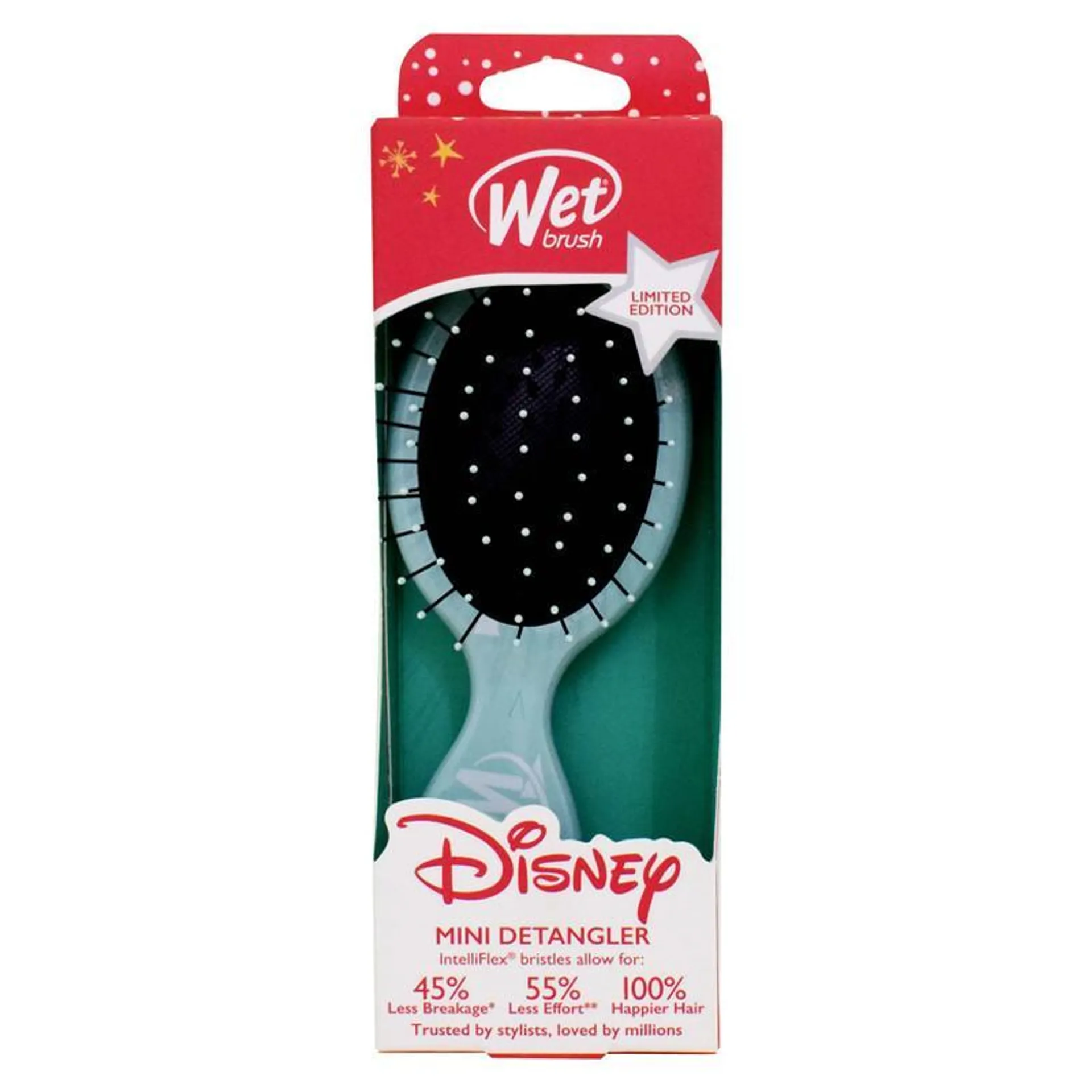 Wet Brush Mini Detangler-Mickey & Minnie-Holiday Magic-White