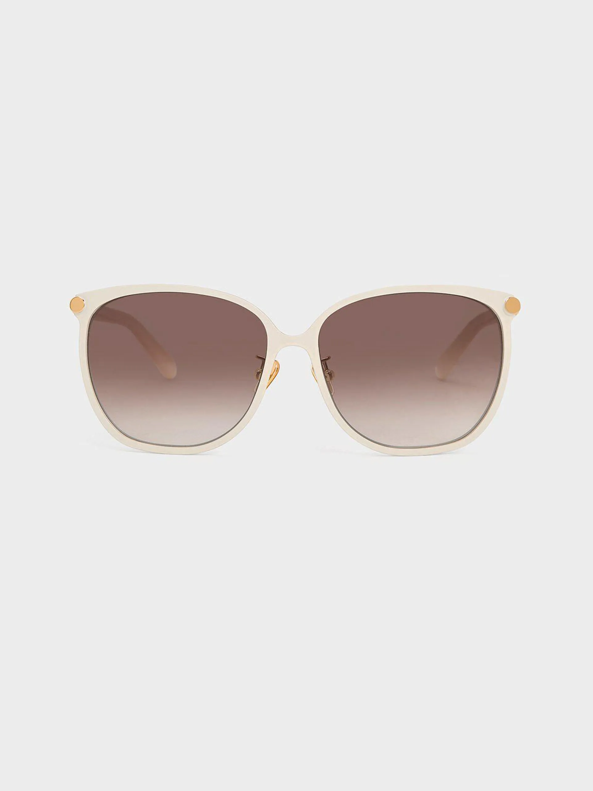 Oversized Square Sunglasses - Cream