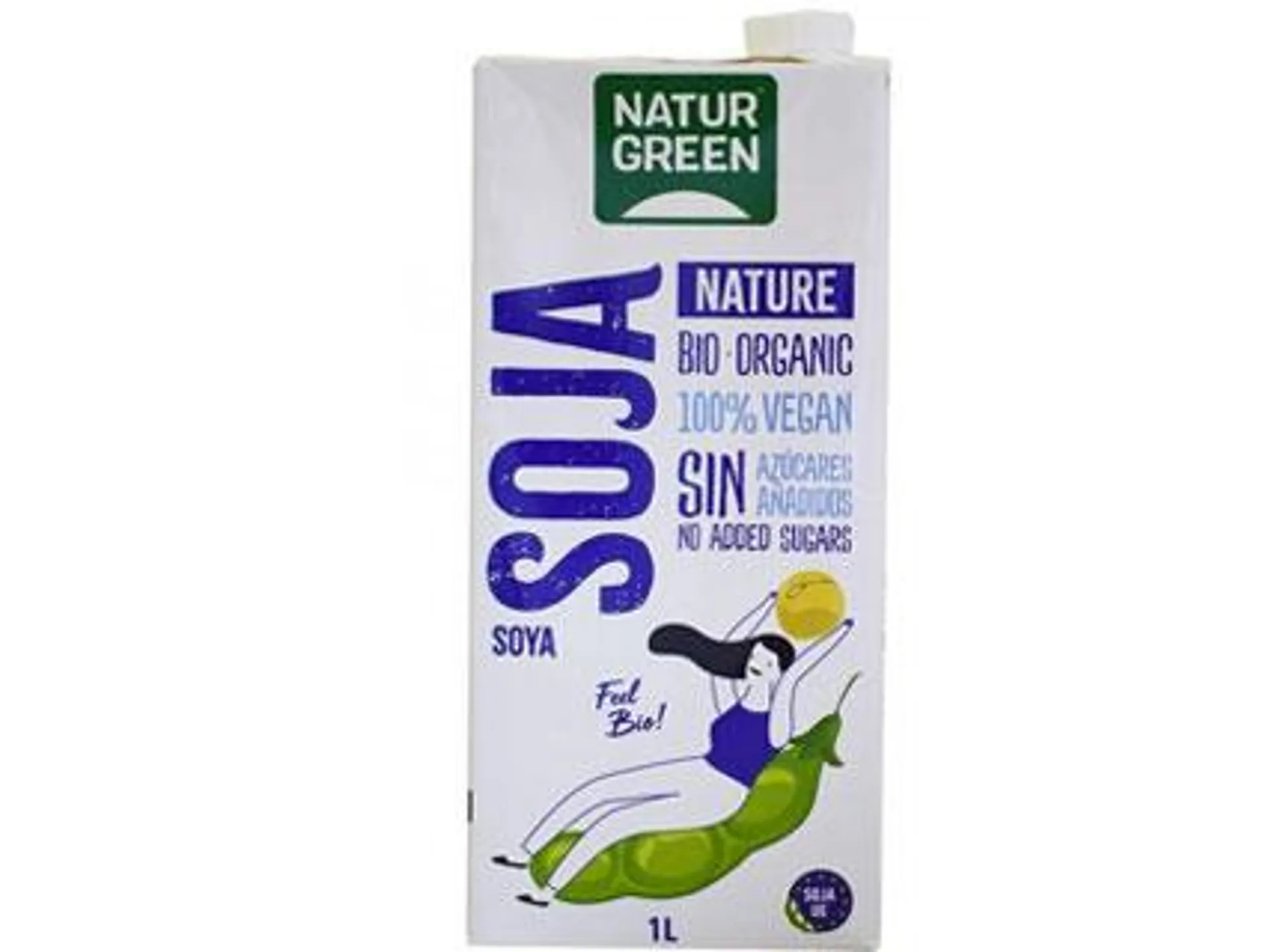 Naturgreen Organic Soya Drink Nature 1L, Gluten Free, Vegan, No Added Sugar