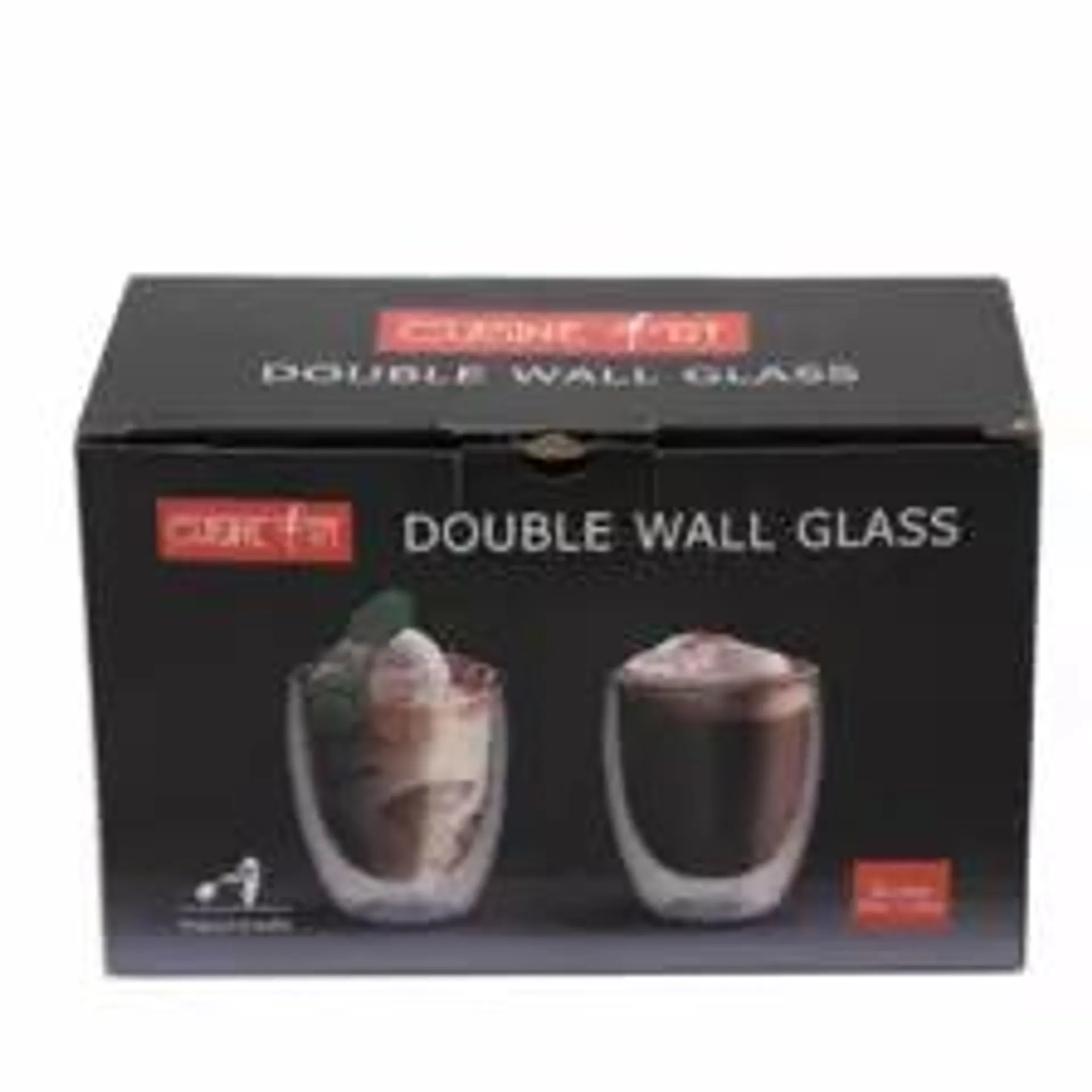 Double Wall Cup Mug Set of 2pcs Cups Thermos Insulated Clear Glasses for Coffee & Tea Other Beverages