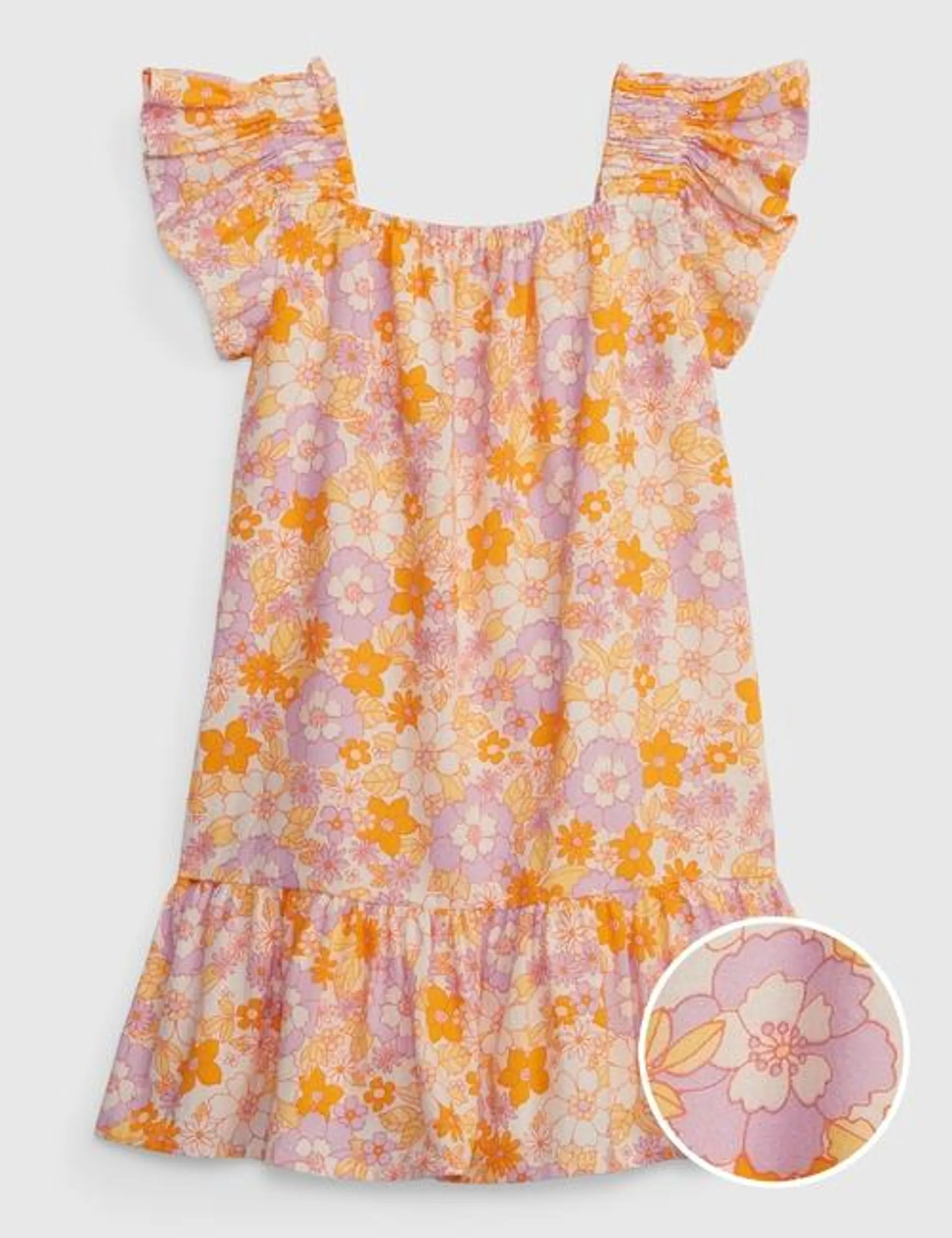 Toddler Crinkle Gauze Floral Dress