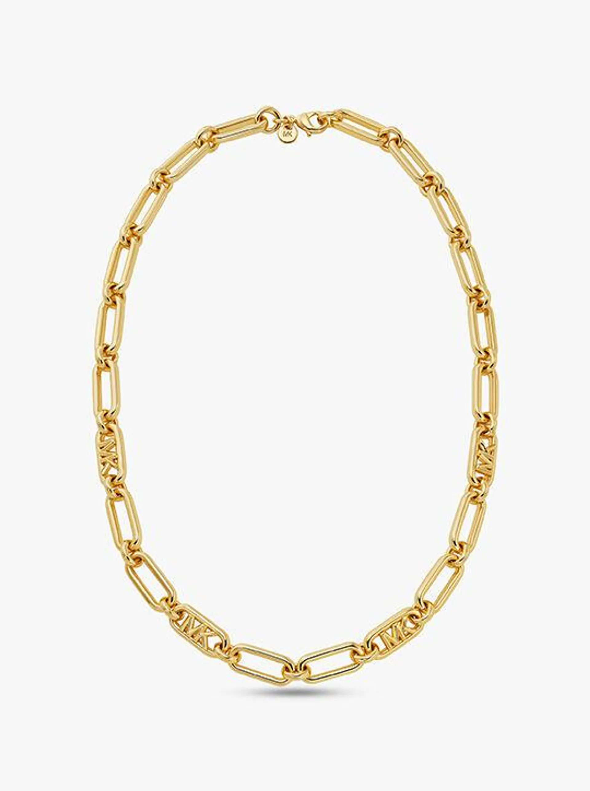 Michael Kors Platinum-Plated Empire Link Chain Necklace