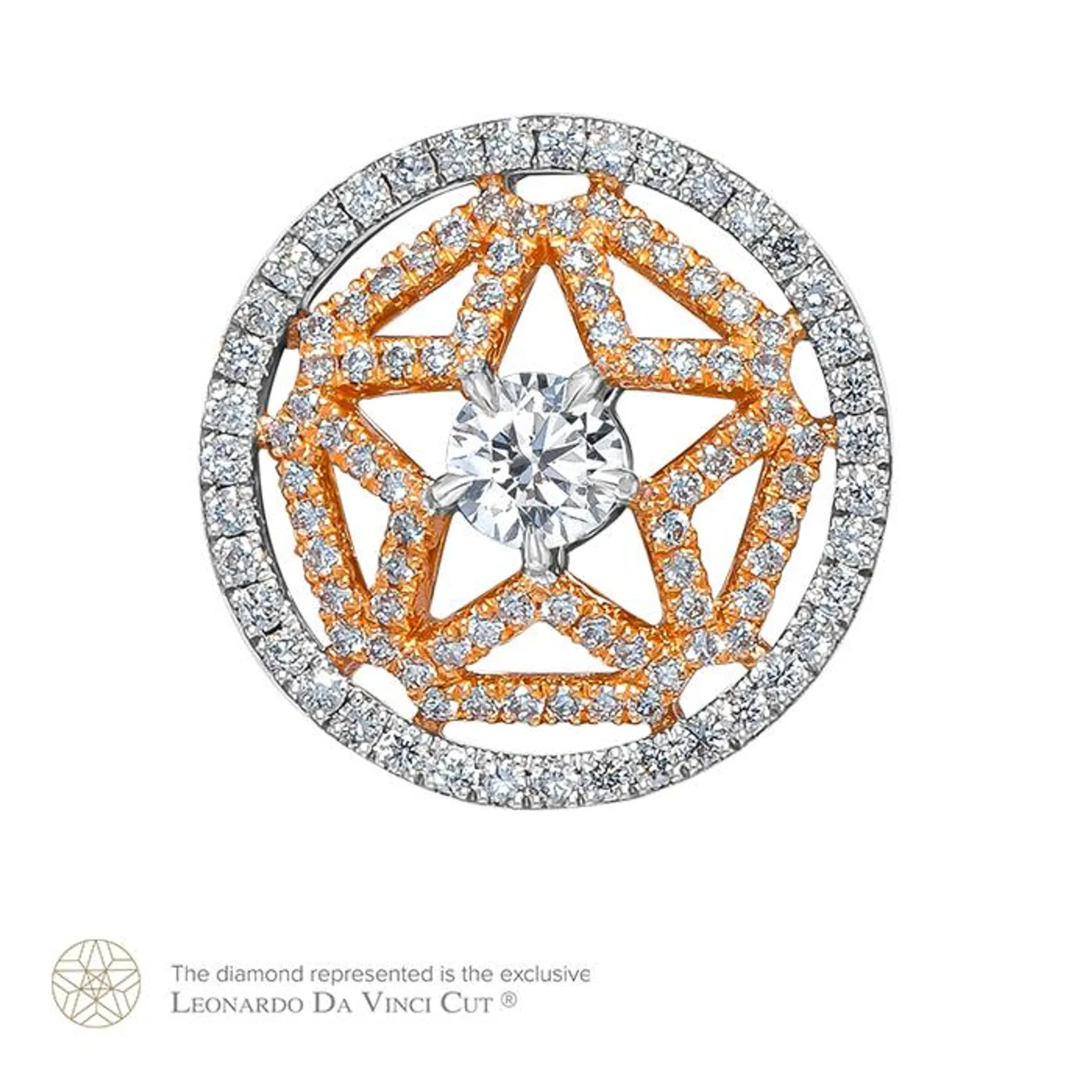 Leonardo Da Vinci Cut Stud Earrings 18K Rose & White Gold