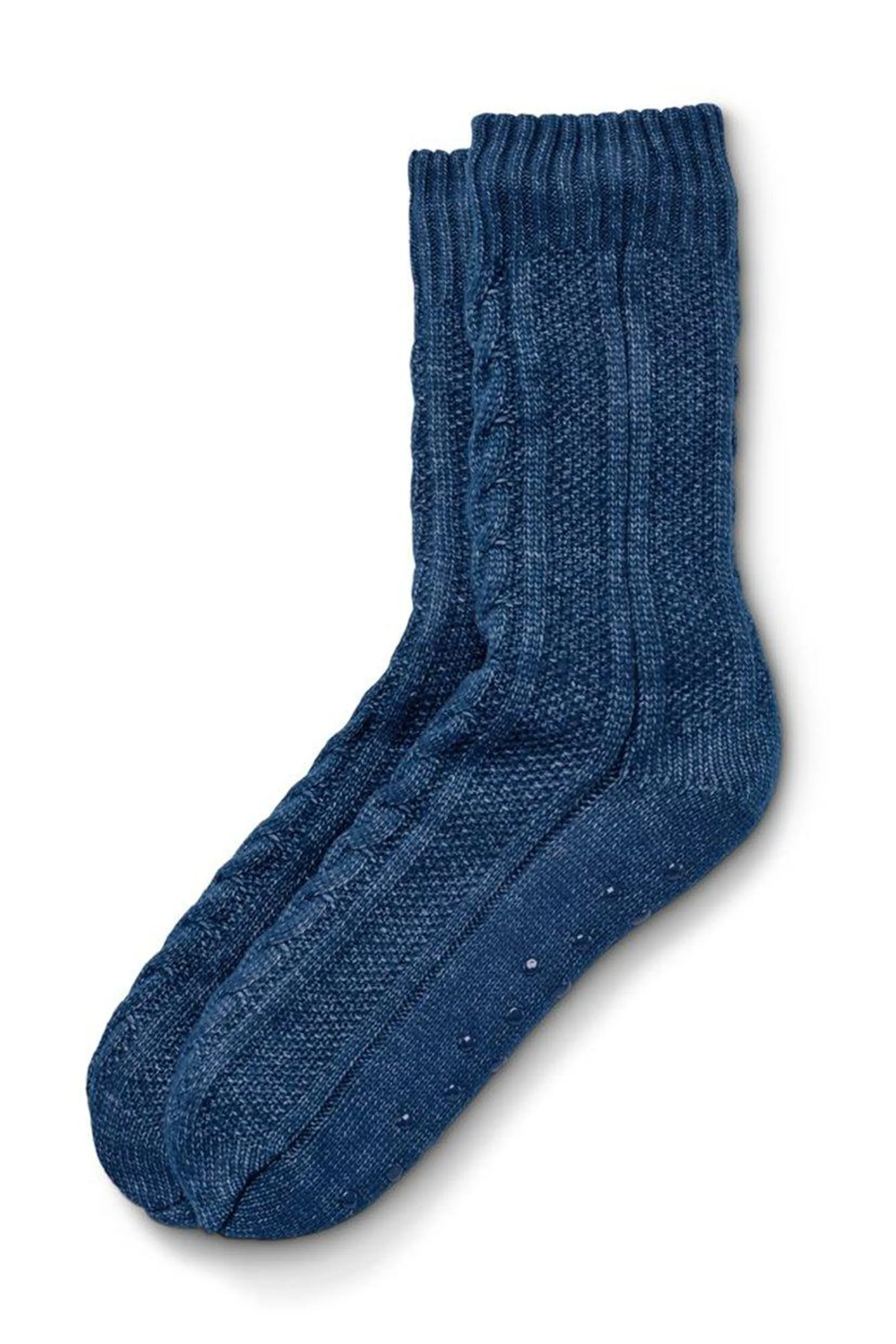 Men 1 Pair Knitted Slipper Socks, Navy