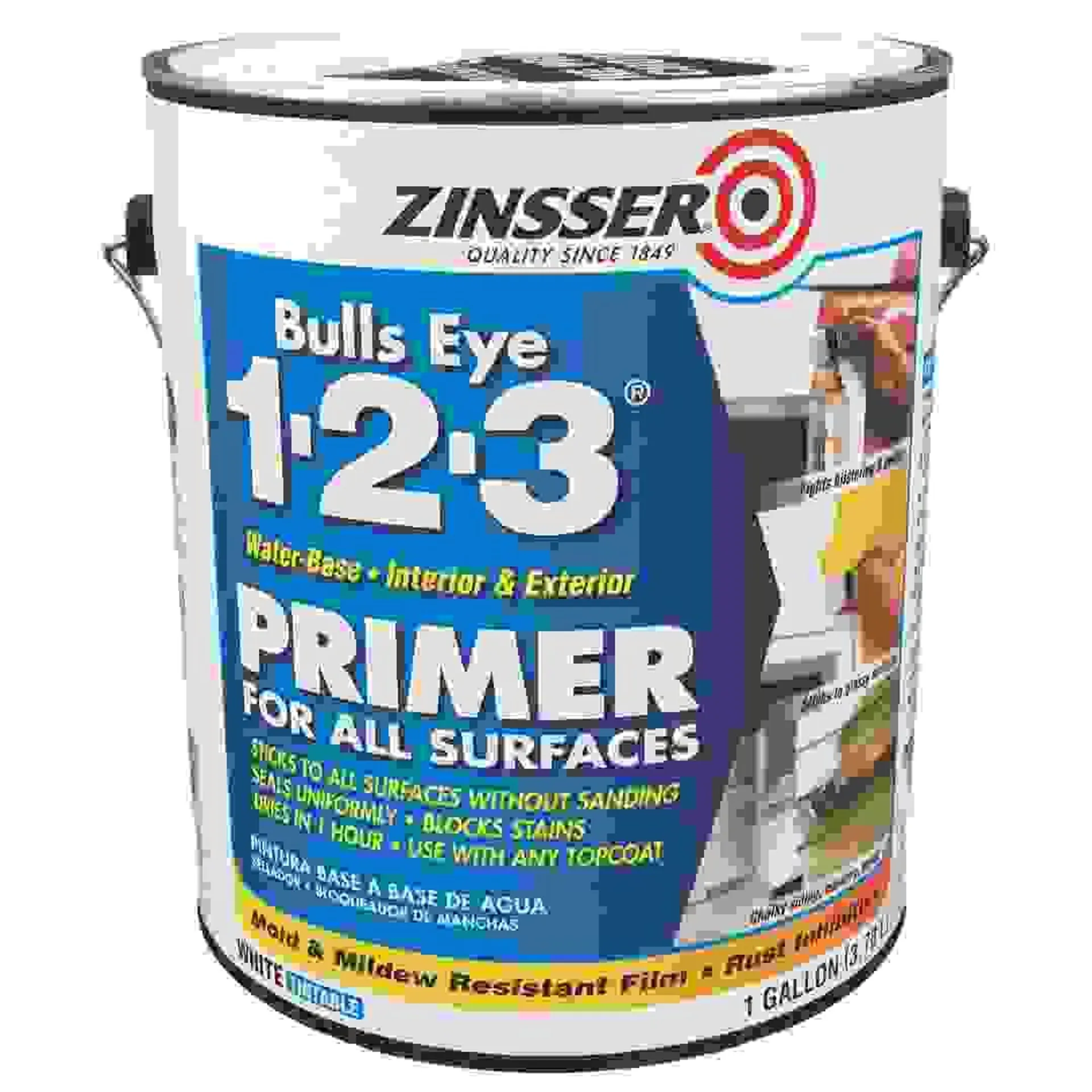 Zinsser Bulls Eye 1-2-3 Water-Based Primer (3.78 L, White)