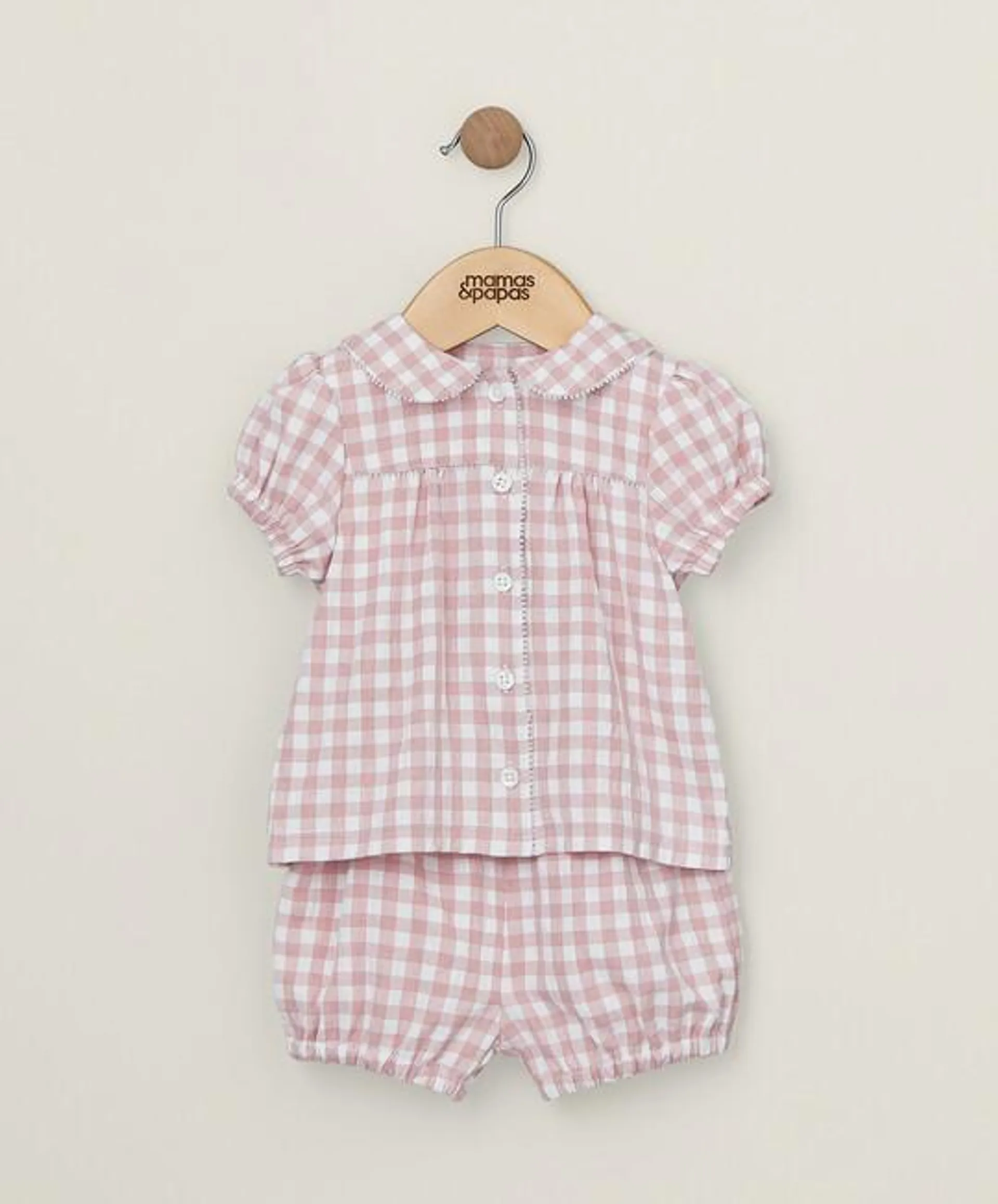 2 Piece Pink Gingham PJs