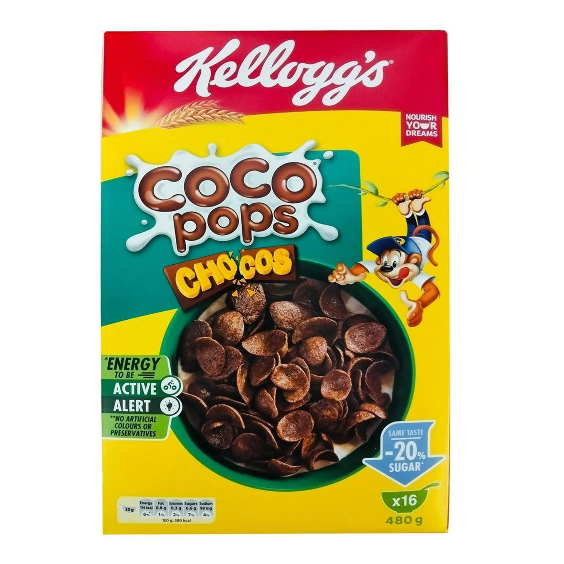 Kellogg's Coco Pops Chocos 20% Less Sugar Value Pack 480 g