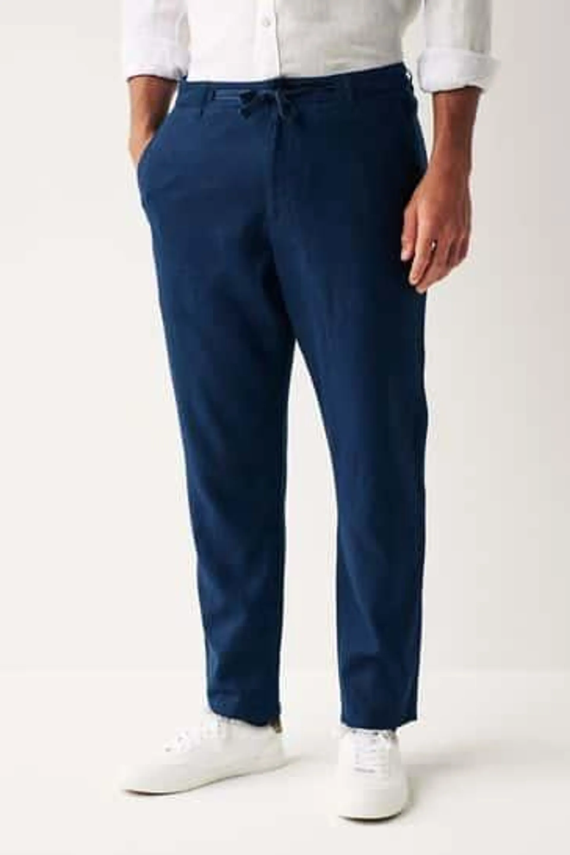 Linen Viscose Drawstring Trousers