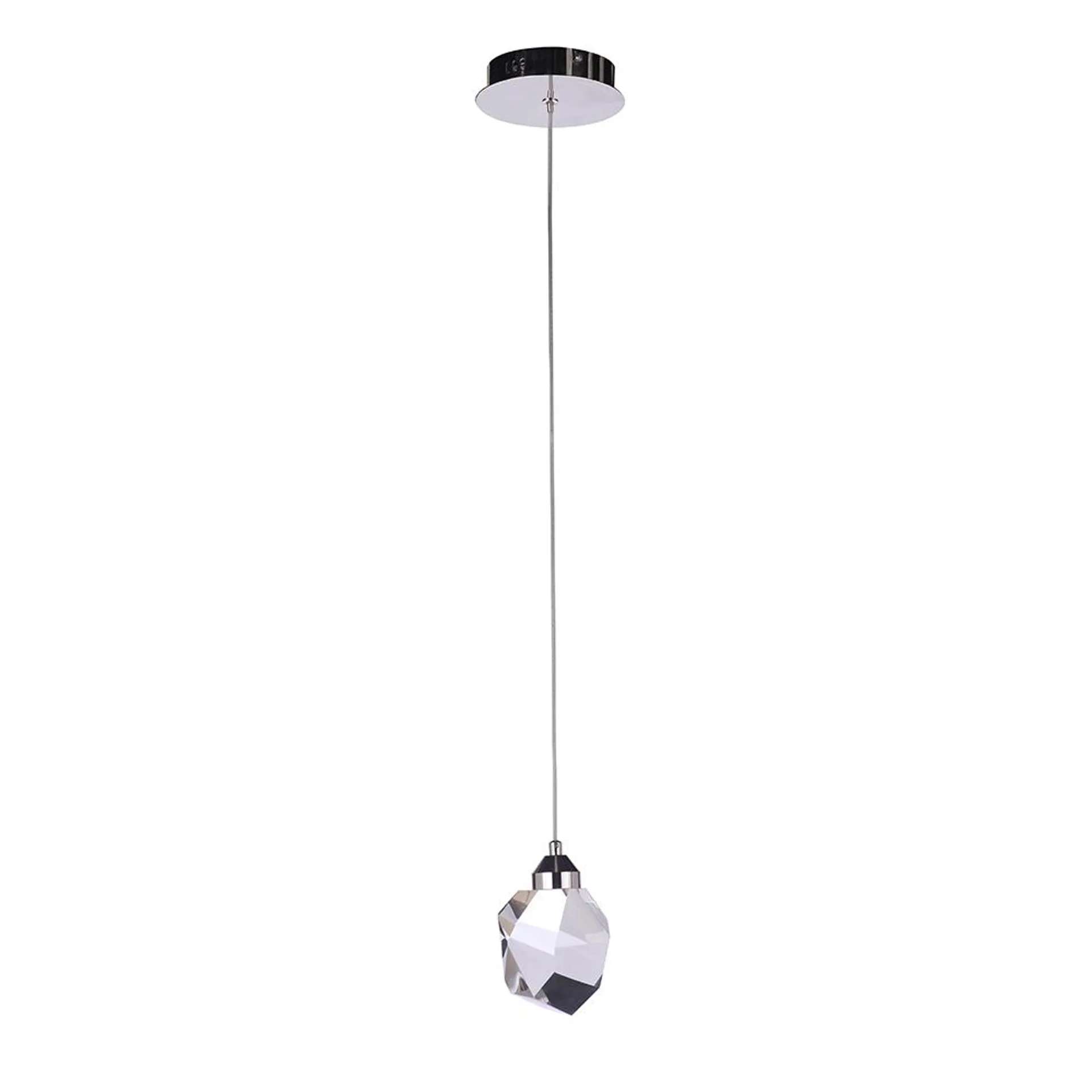 Euclid 1 Light LED Pendant - Polished Nickel