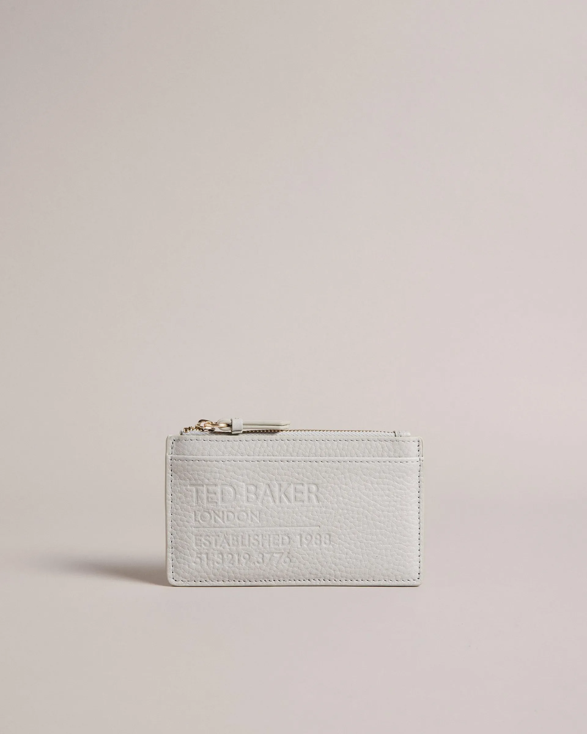 Webbing Zip Leather Card Holder